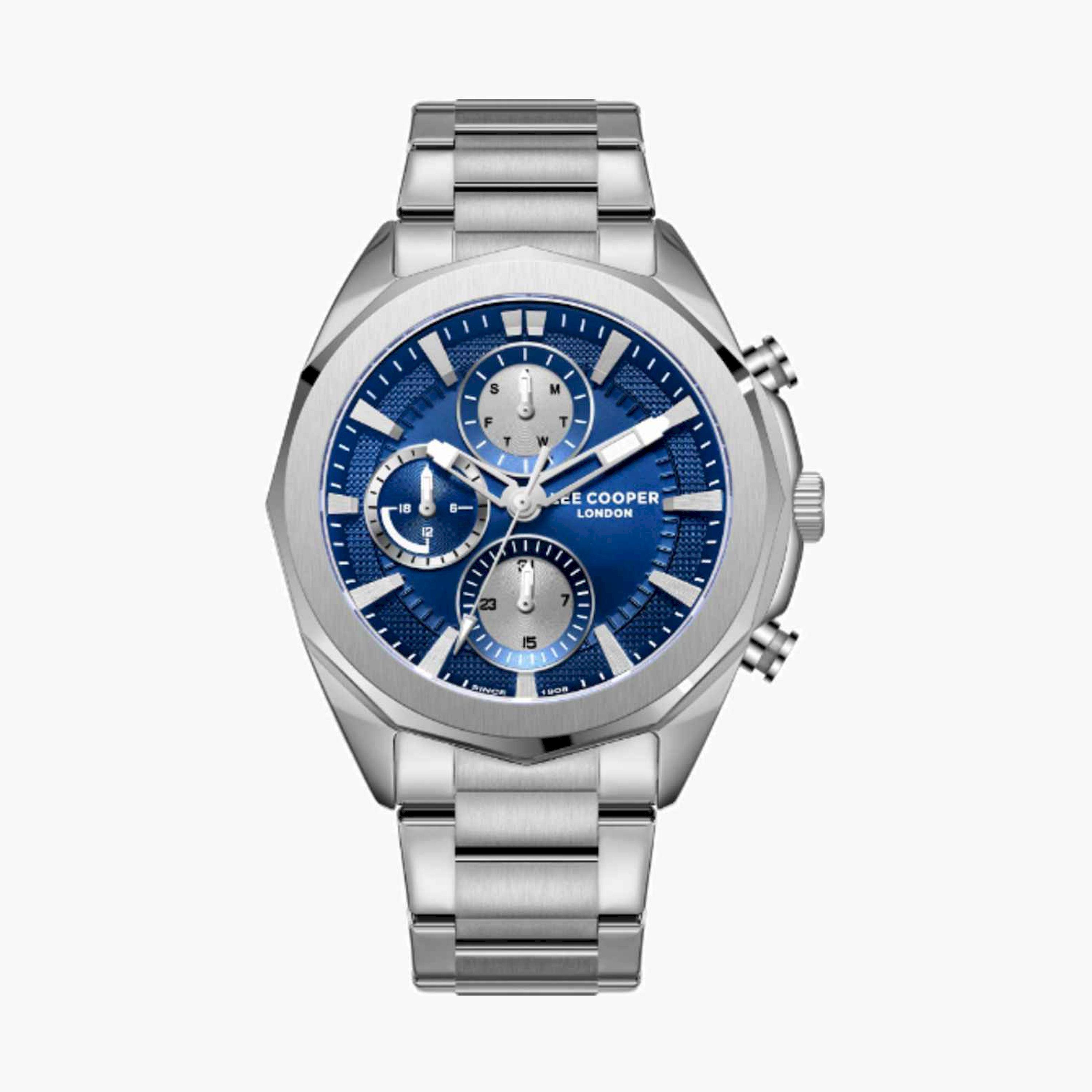 Lee Cooper Men's 44MM Silver Chronograph Metal Strap Watch | LC08005.390-men-watchesandjewellery-watches-image-1