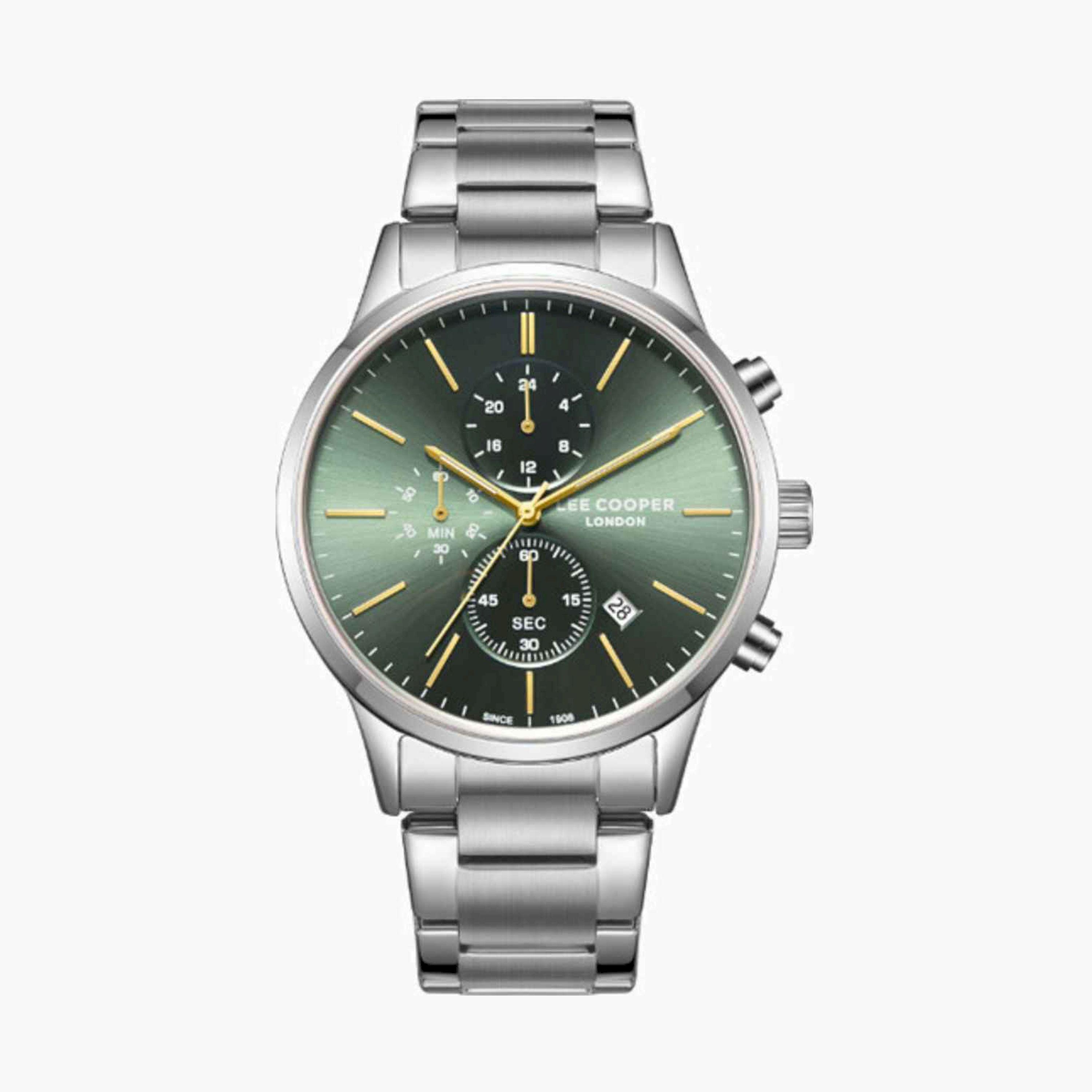 لي كوبر- ساعة رجالية كرونوغراف معدنية لون فضي  44مم | LC08042.370-men-watchesandjewellery-watches-image-1