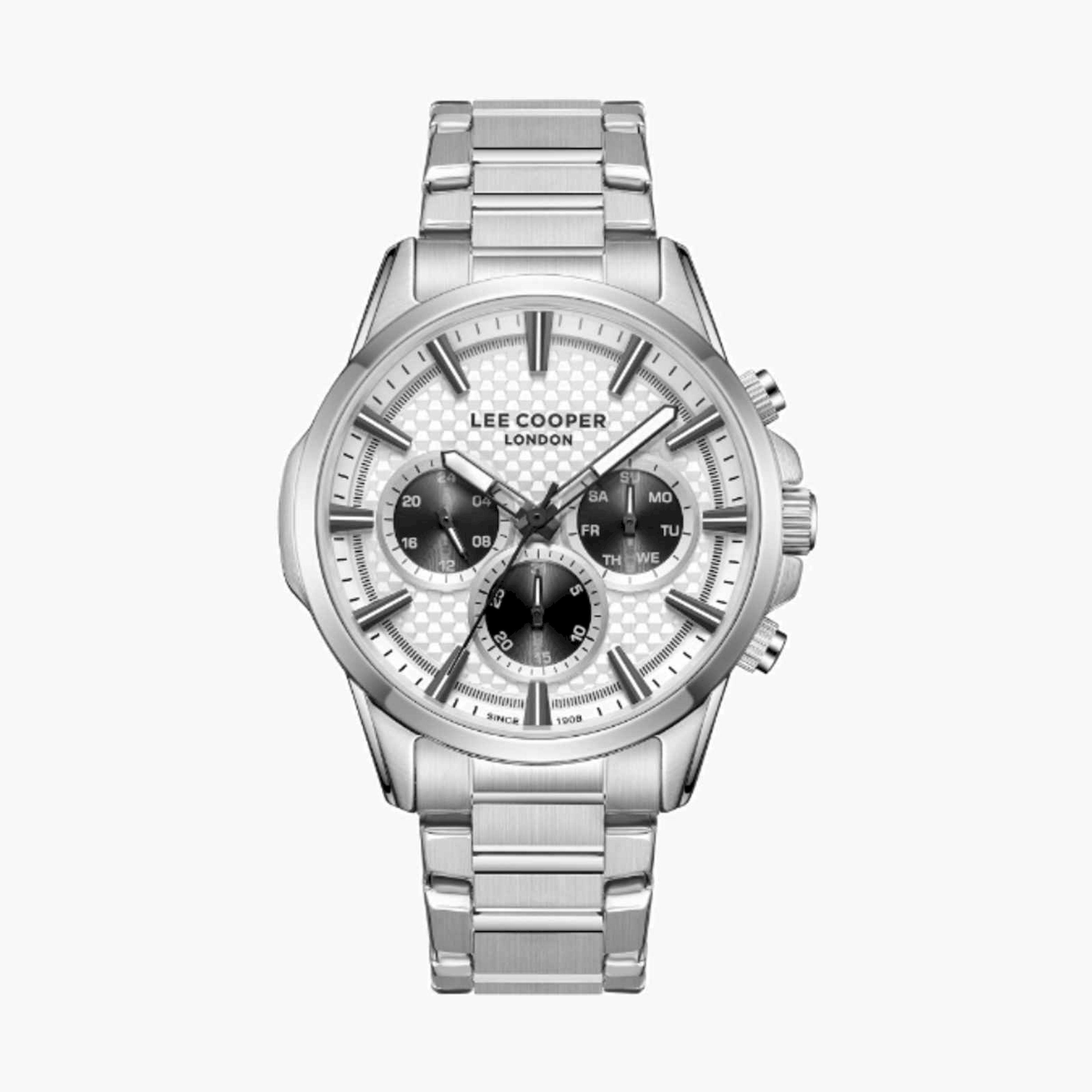 لي كوبر- ساعة رجالية كرونوغراف معدنية لون فضي  44مم | LC08049.360-men-watchesandjewellery-watches-image-1