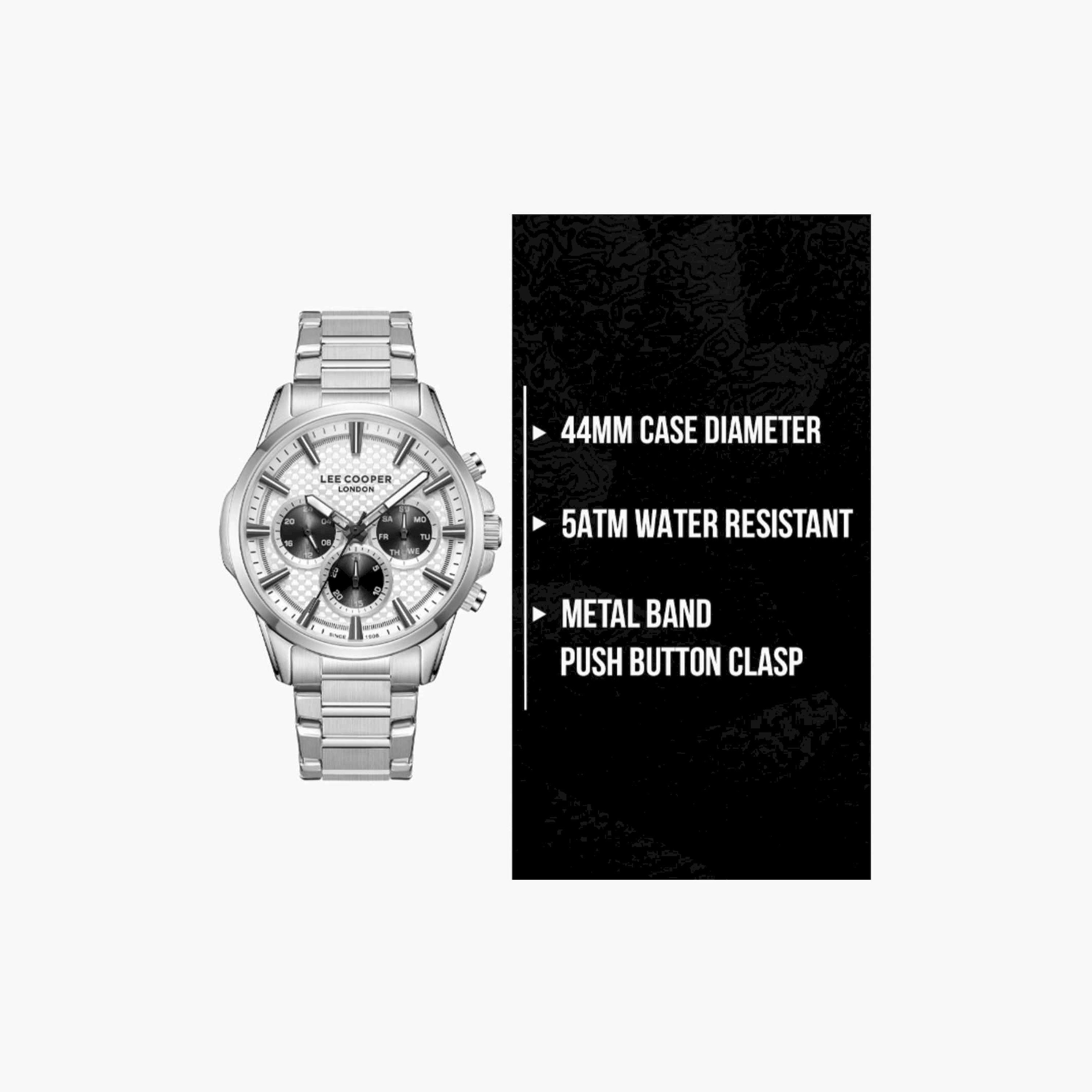 لي كوبر- ساعة رجالية كرونوغراف معدنية لون فضي  44مم | LC08049.360-men-watchesandjewellery-watches-image-10