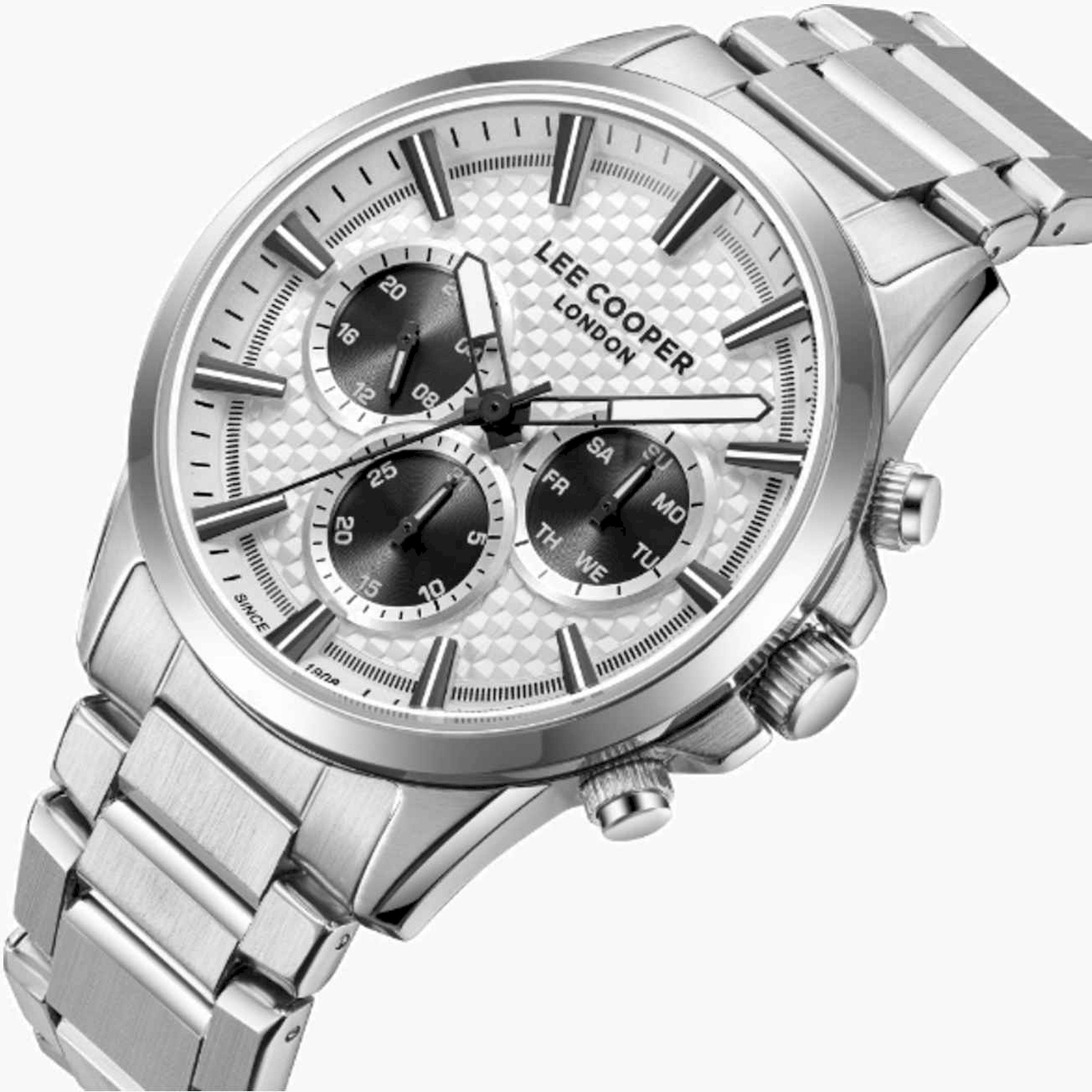 لي كوبر- ساعة رجالية كرونوغراف معدنية لون فضي  44مم | LC08049.360-men-watchesandjewellery-watches-image-2