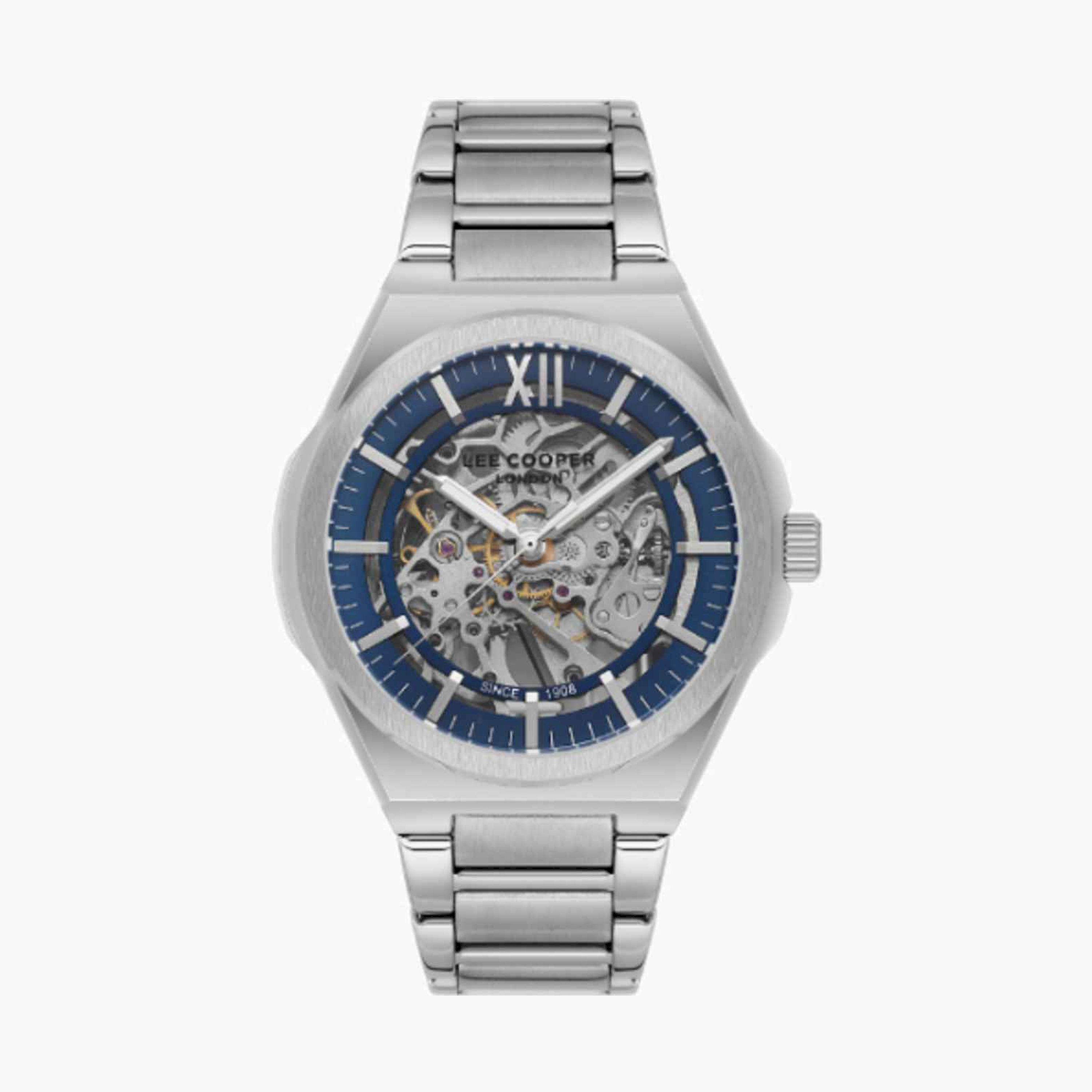 Lee Cooper Men's 43MM Silver Automatic Metal Strap Watch | LC08051.390-men-watchesandjewellery-watches-image-1
