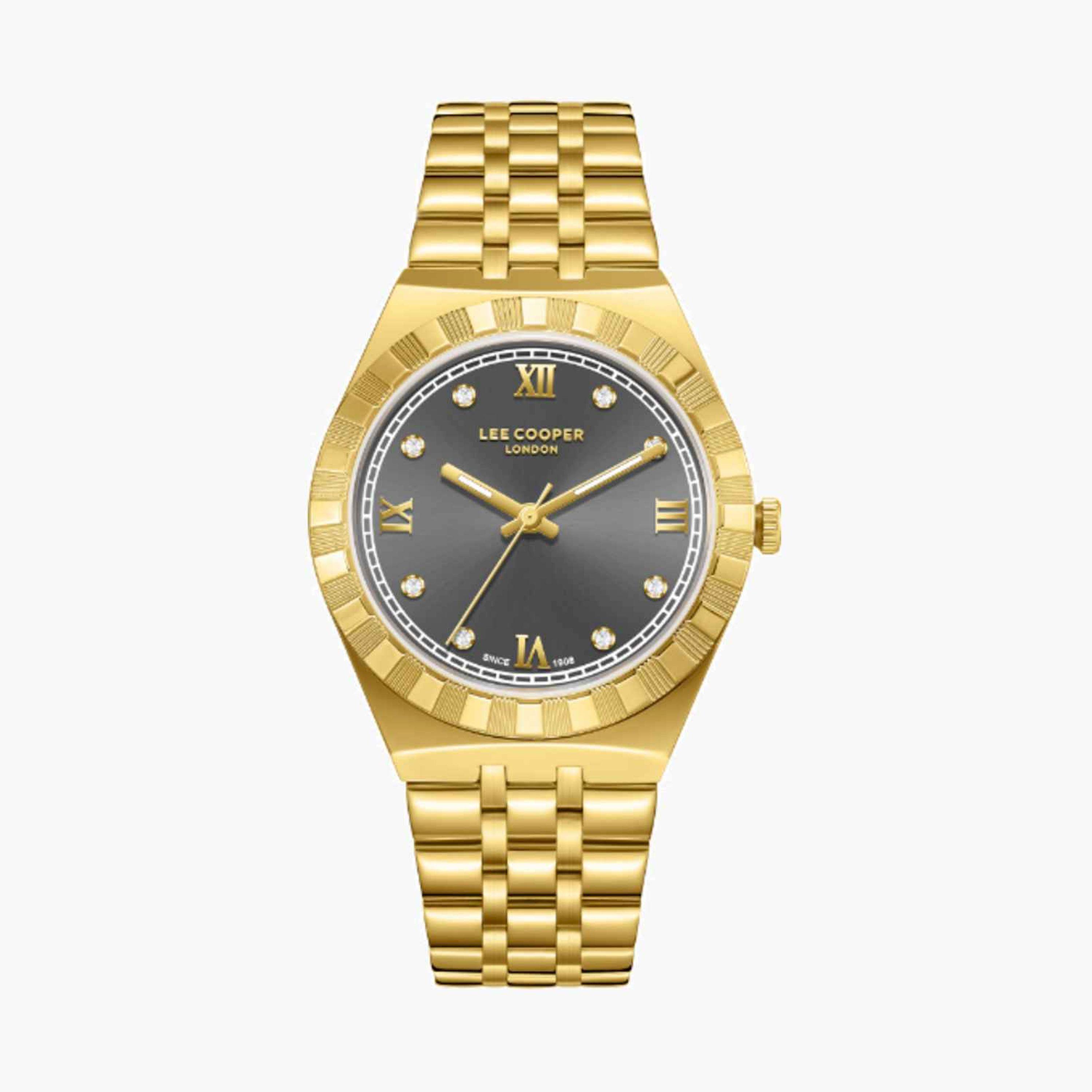 لي كوبر- ساعة نسائية تناظرية معدنية لون ذهبي  35مم | LC08059.160-women-watchesandjewellery-watches-image-1