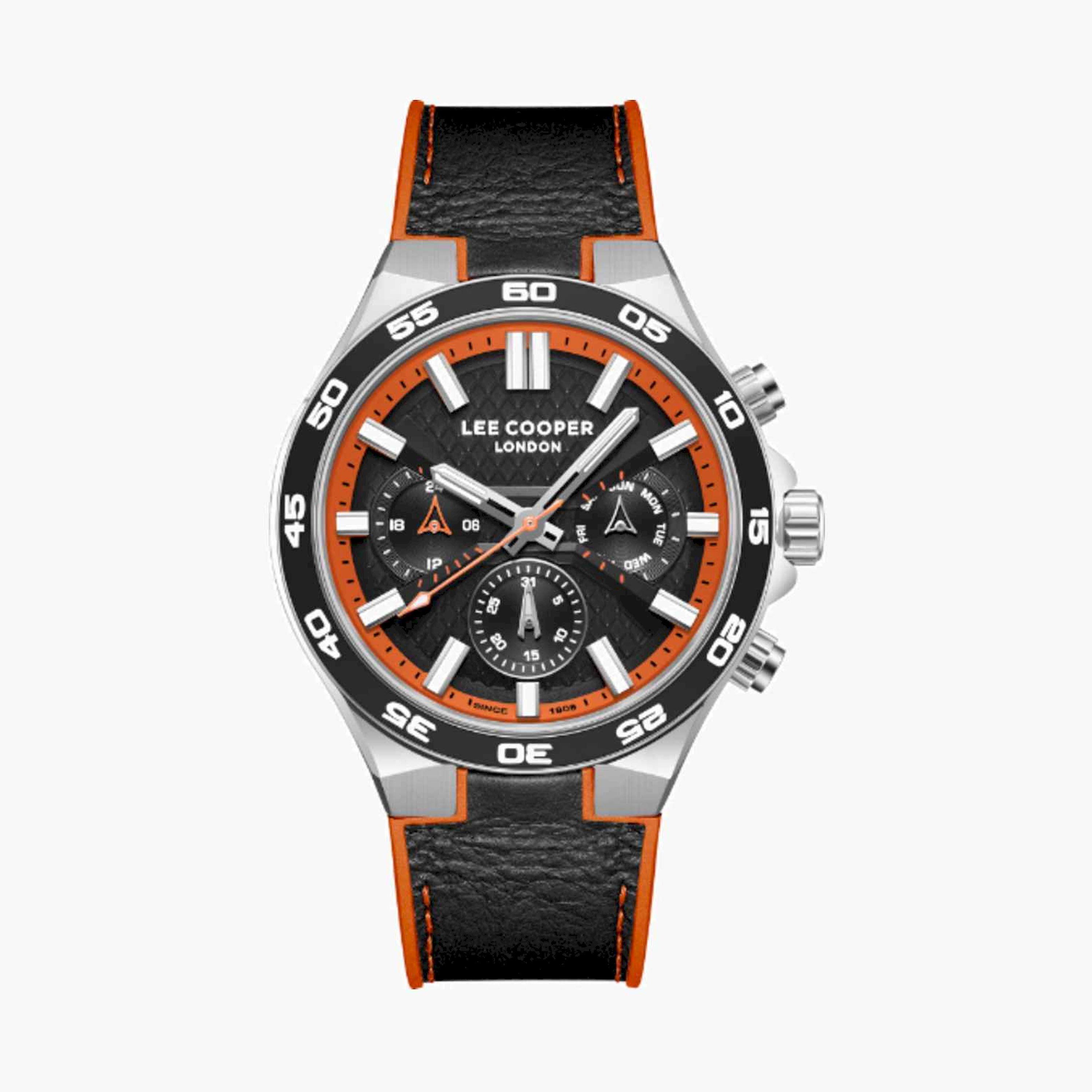 لي كوبر- ساعة رجالية كرونوغراف جلدية متعددة الألوان  45مم | LC08066.351-men-watchesandjewellery-watches-image-1