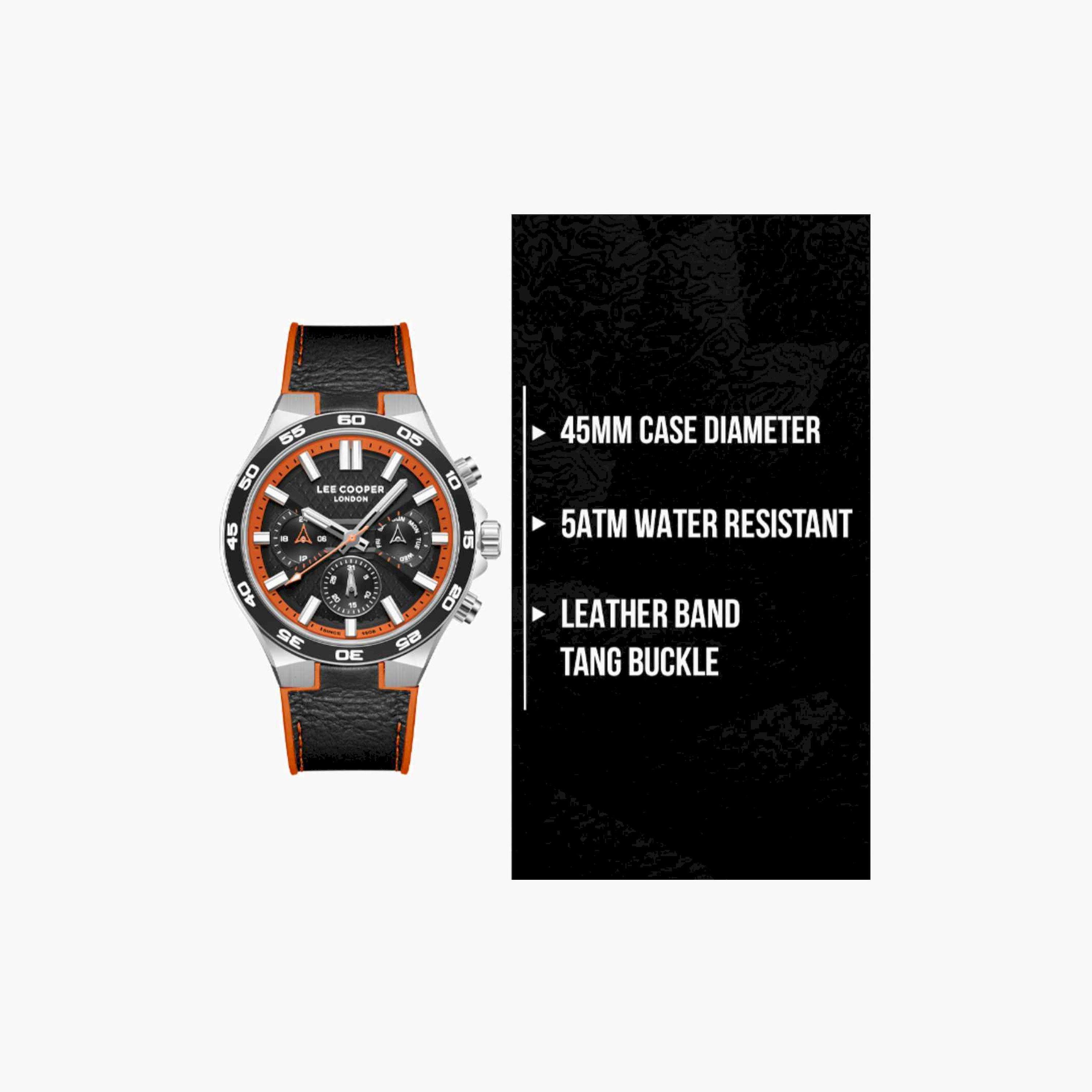 لي كوبر- ساعة رجالية كرونوغراف جلدية متعددة الألوان  45مم | LC08066.351-men-watchesandjewellery-watches-image-10