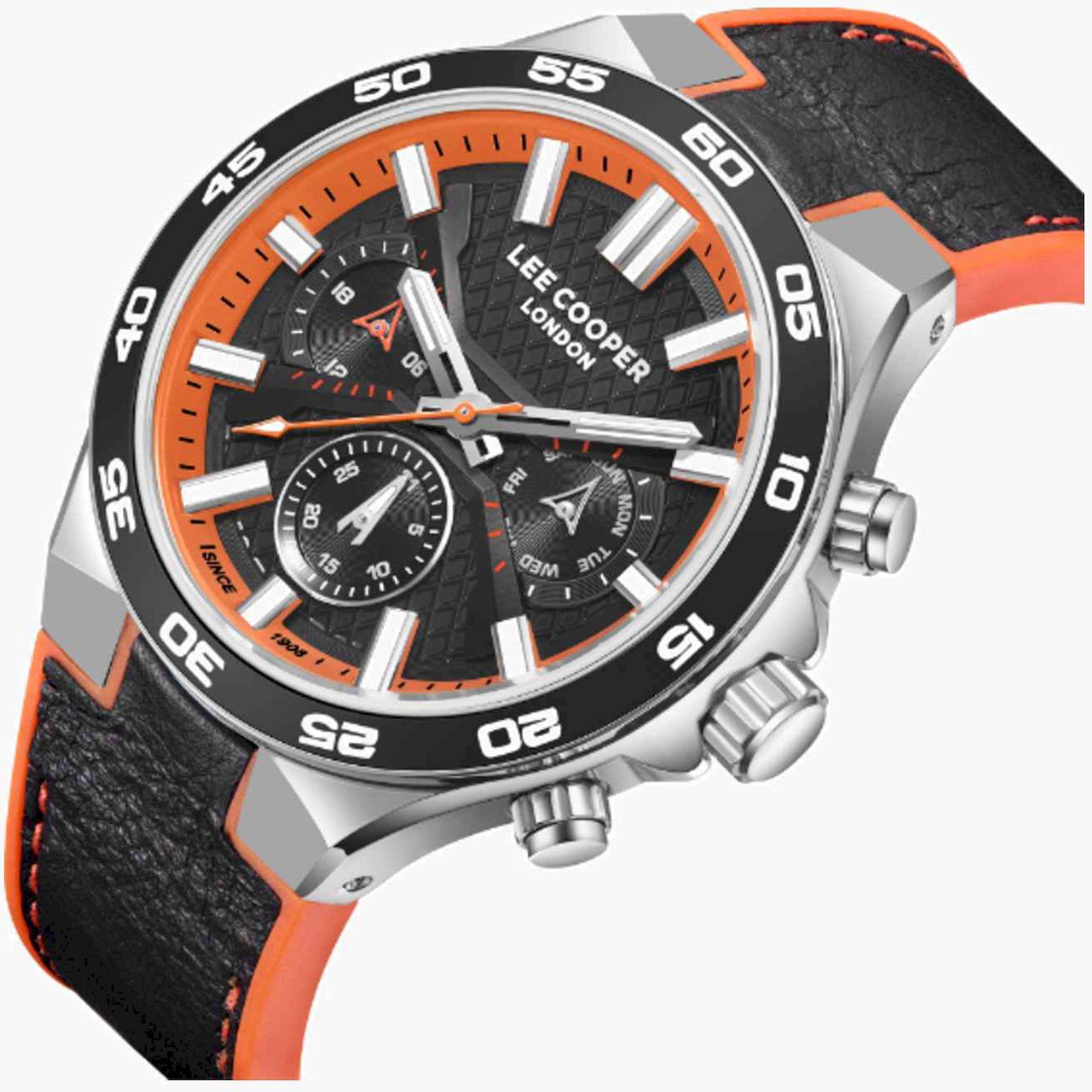 لي كوبر- ساعة رجالية كرونوغراف جلدية متعددة الألوان  45مم | LC08066.351-men-watchesandjewellery-watches-image-2