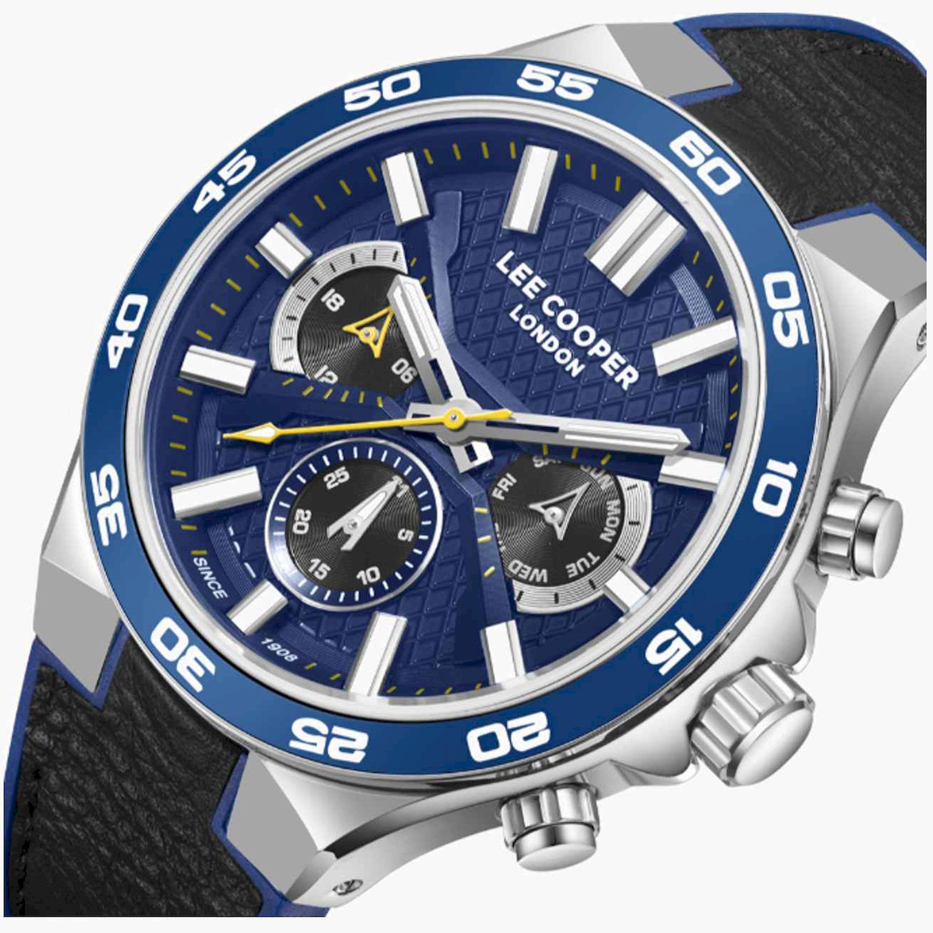 Lee Cooper Men's 45MM Multicolour Chronograph Leather Strap Watch | LC08066.399-men-watchesandjewellery-watches-image-6