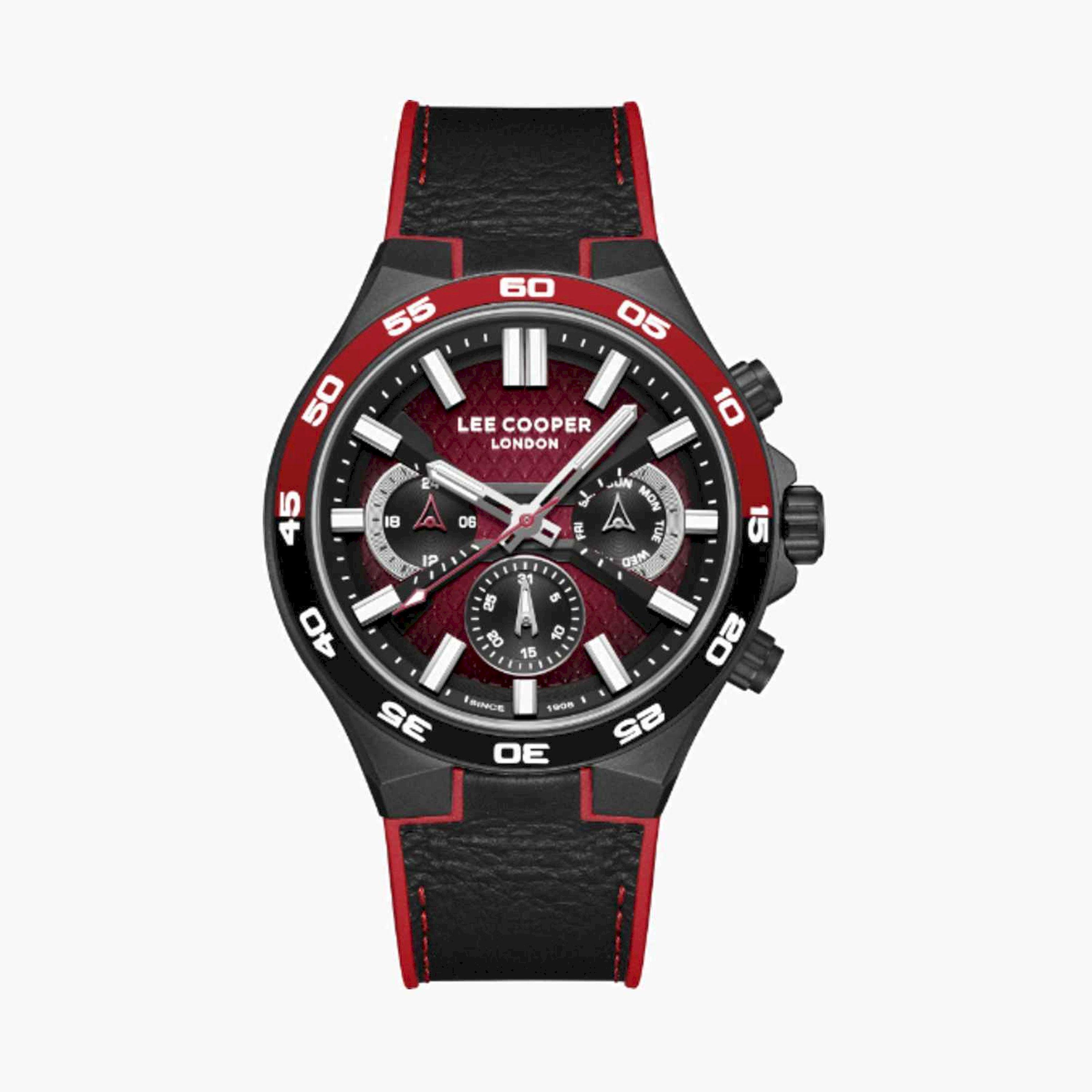 Lee Cooper Men's 45MM Multicolour Chronograph Leather Strap Watch | LC08066.651-men-watchesandjewellery-watches-image-1