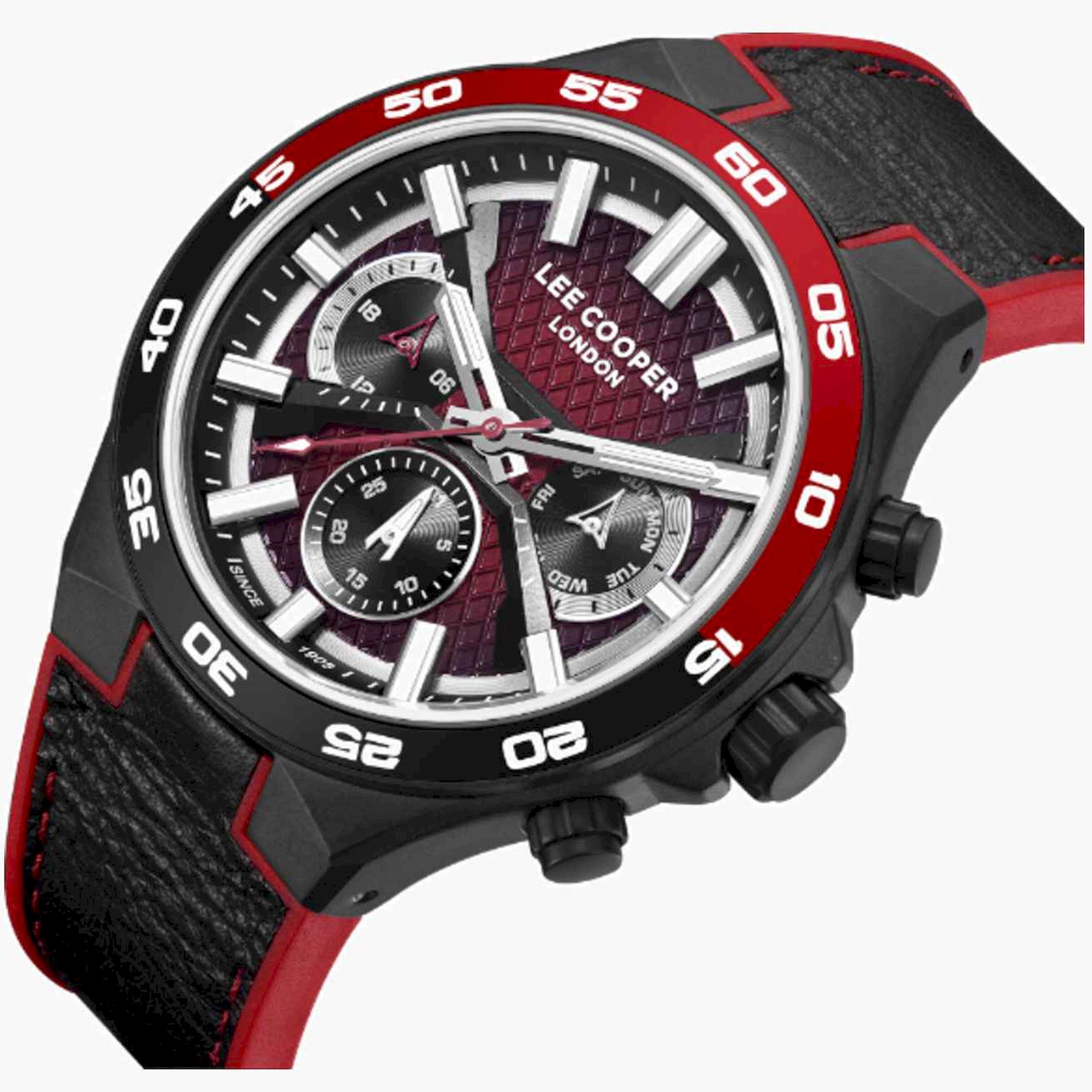 Lee Cooper Men's 45MM Multicolour Chronograph Leather Strap Watch | LC08066.651-men-watchesandjewellery-watches-image-2