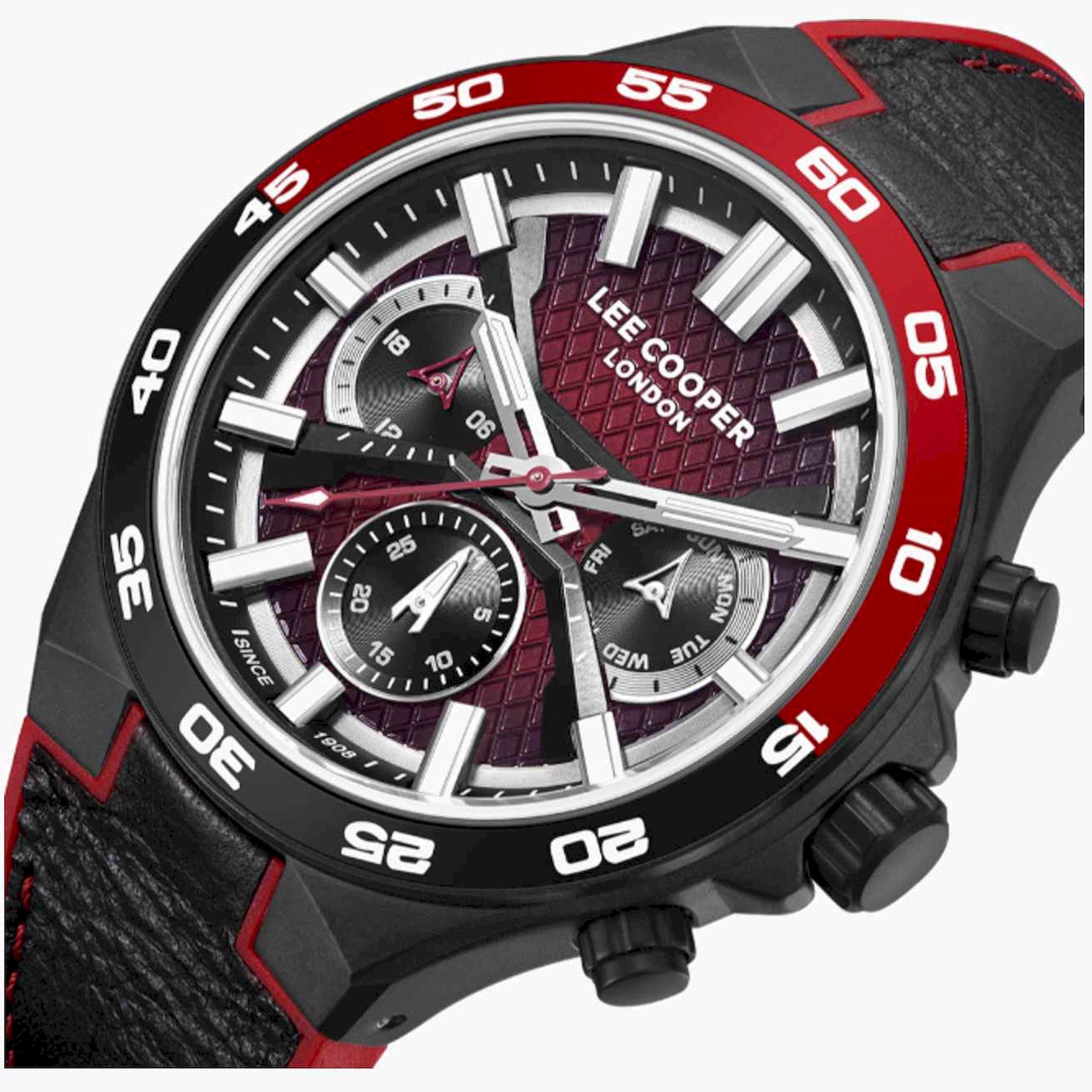 Lee Cooper Men's 45MM Multicolour Chronograph Leather Strap Watch | LC08066.651-men-watchesandjewellery-watches-image-6