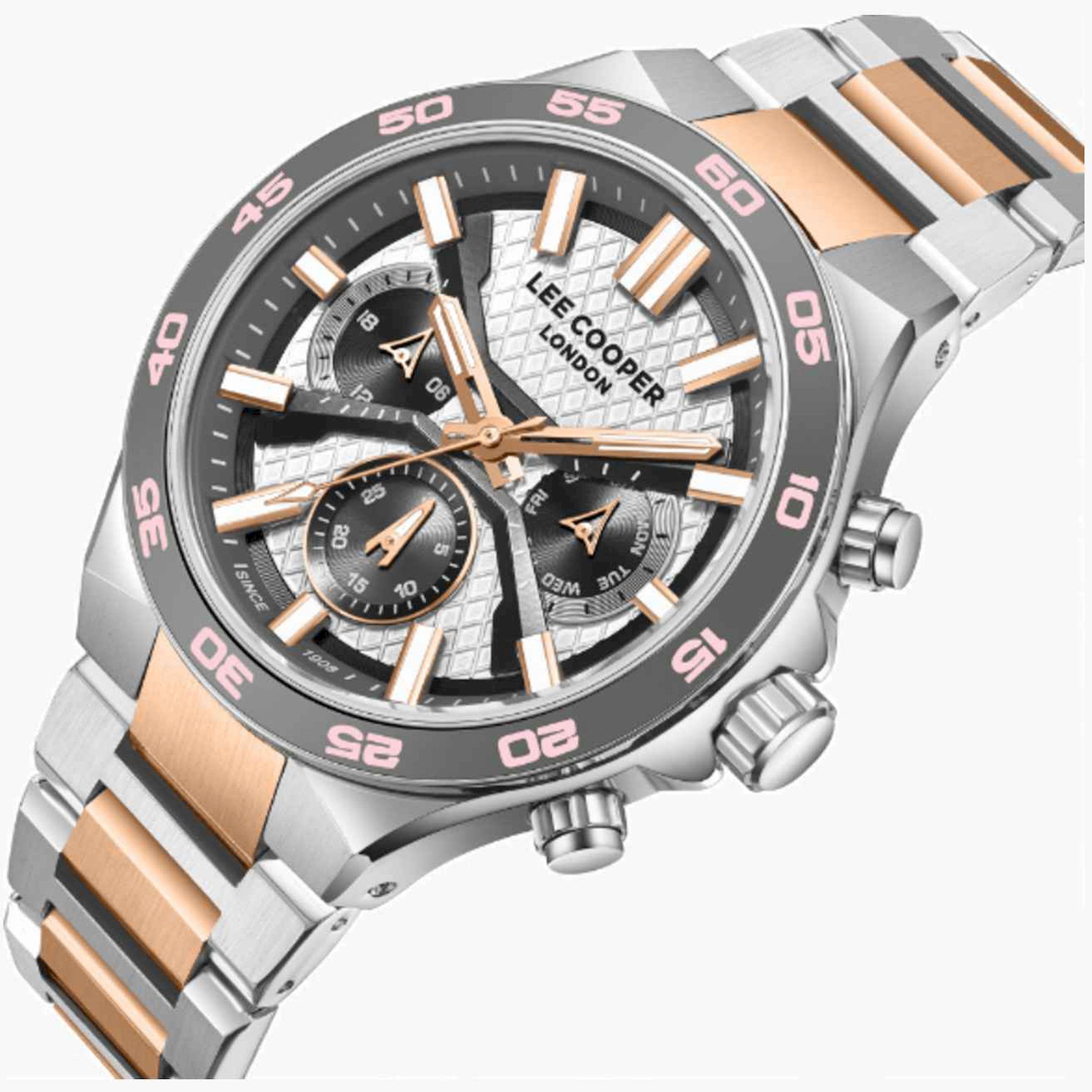 Lee Cooper Men's 45MM Multicolour Chronograph Metal Strap Watch | LC08067.360-men-watchesandjewellery-watches-image-2