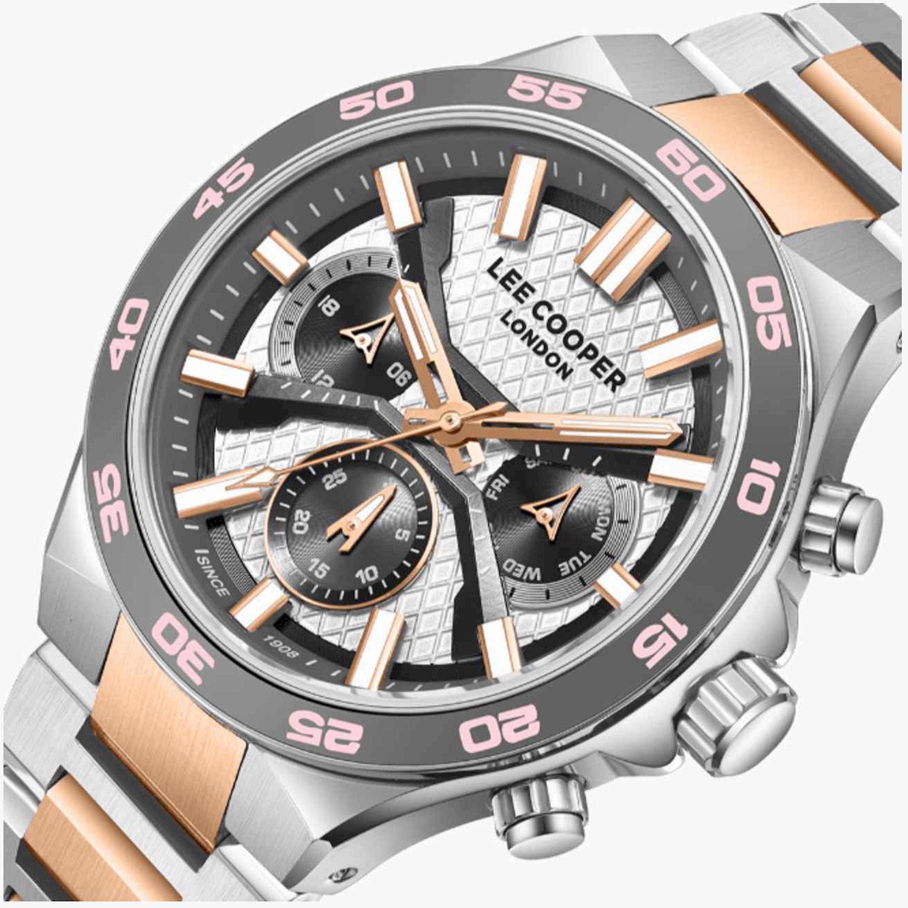 Lee Cooper Men's 45MM Multicolour Chronograph Metal Strap Watch | LC08067.360-men-watchesandjewellery-watches-image-6