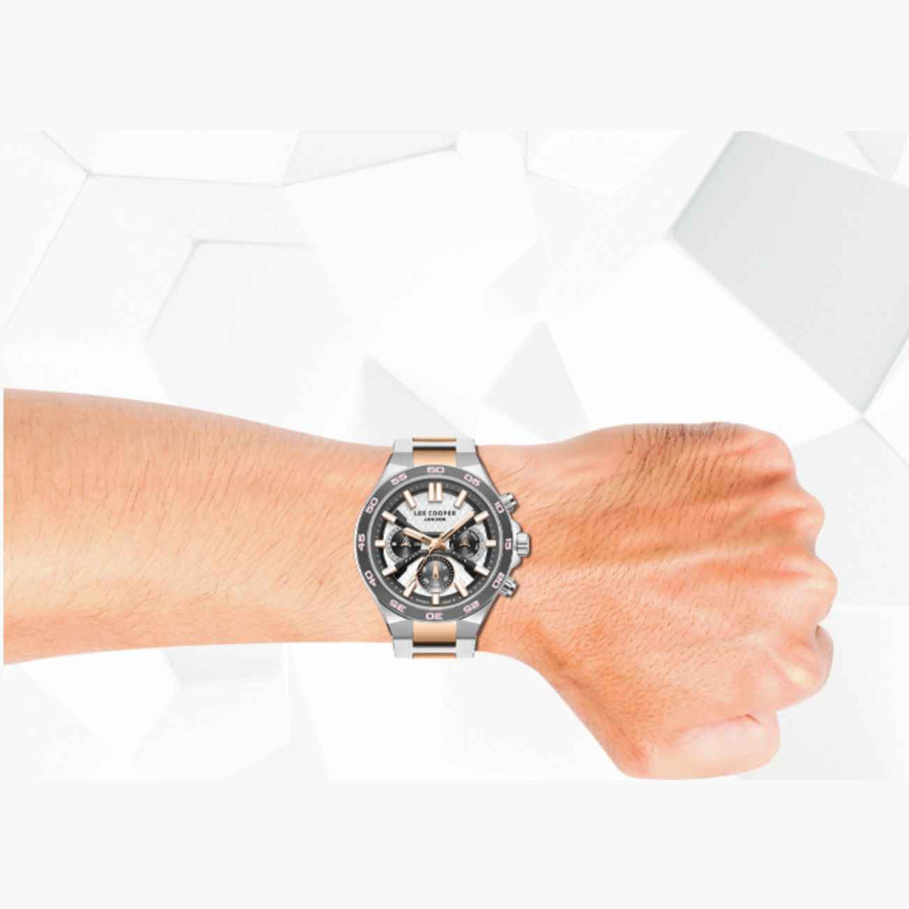 Lee Cooper Men's 45MM Multicolour Chronograph Metal Strap Watch | LC08067.360-men-watchesandjewellery-watches-image-9