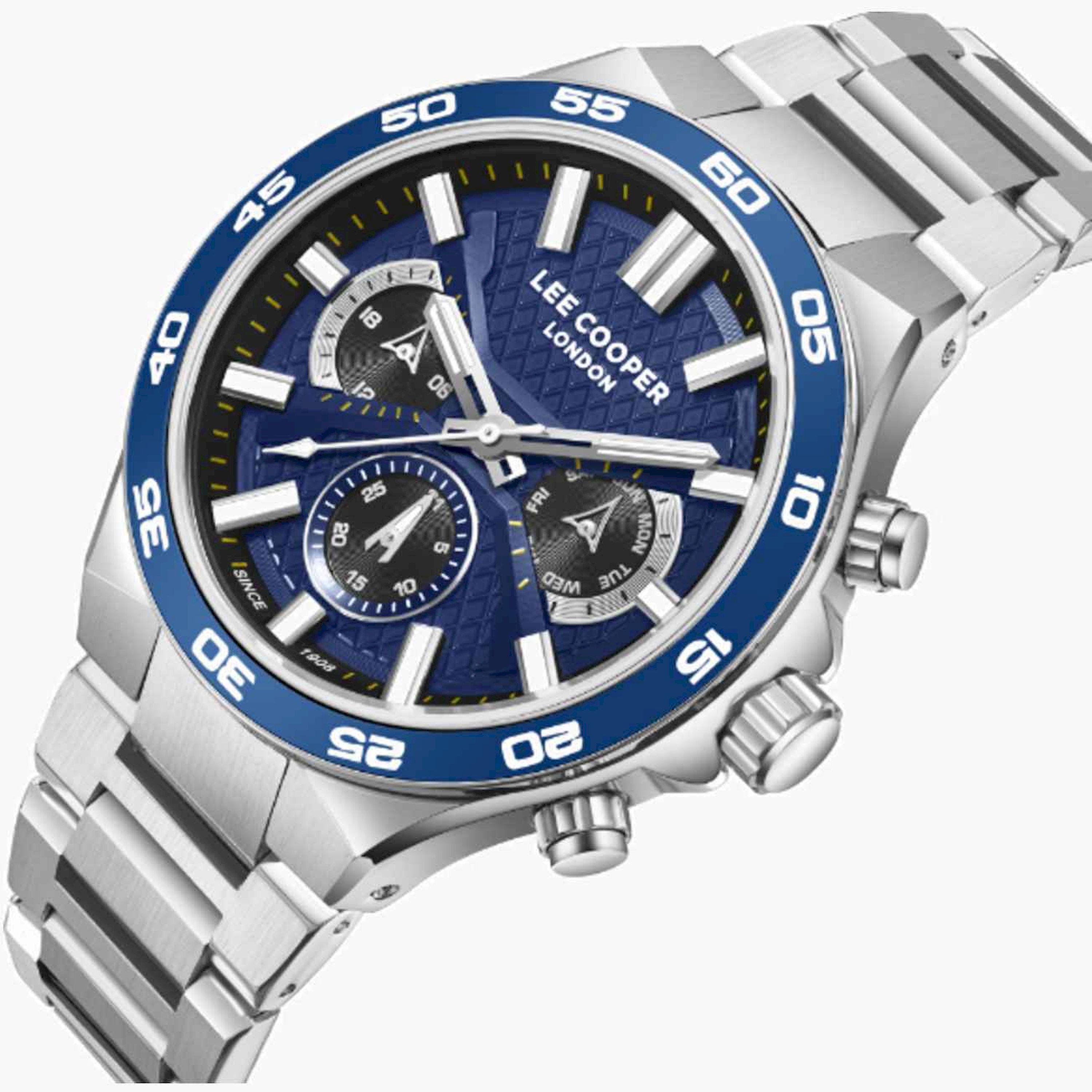 Lee Cooper Men's 45MM Silver Chronograph Metal Strap Watch | LC08067.390-men-watchesandjewellery-watches-image-2