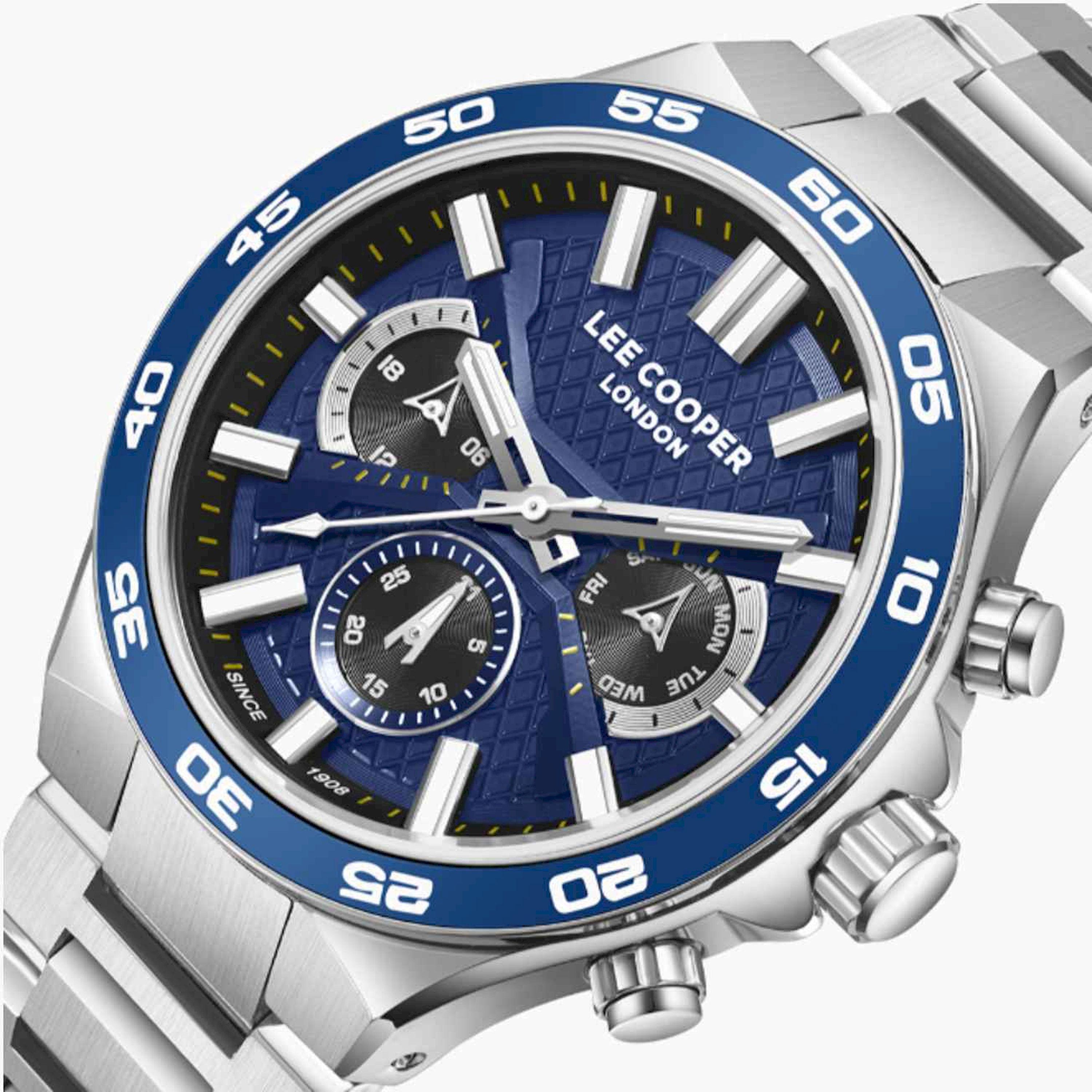 Lee Cooper Men's 45MM Silver Chronograph Metal Strap Watch | LC08067.390-men-watchesandjewellery-watches-image-6