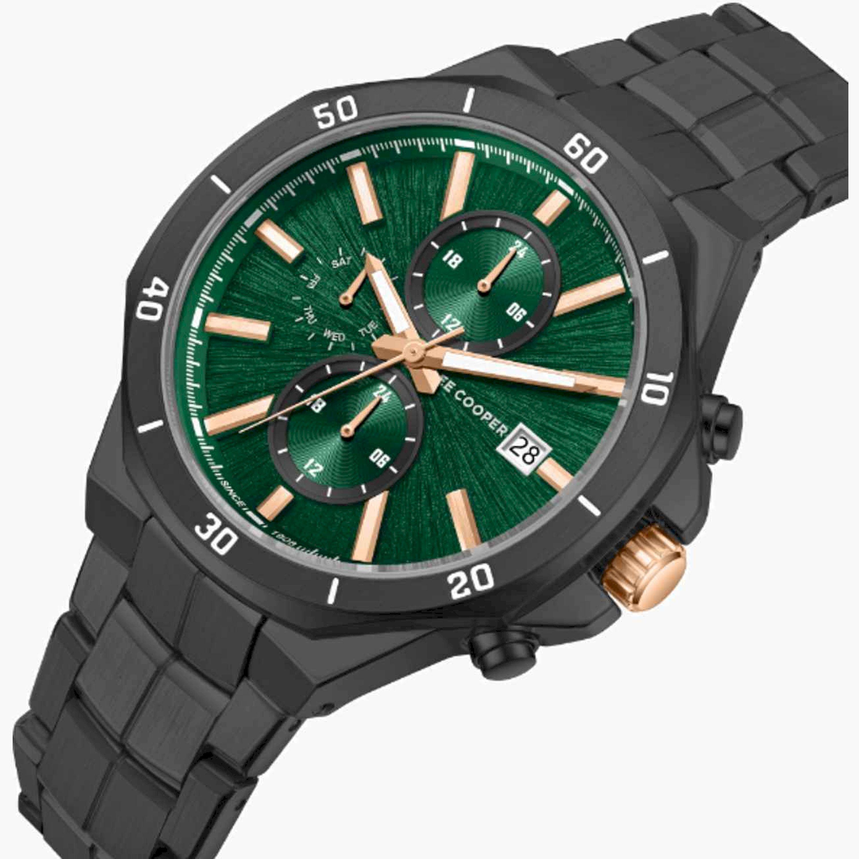 لي كوبر- ساعة رجالية كرونوغراف معدنية لون رمادي  43مم | LC08087.070-men-watchesandjewellery-watches-image-2