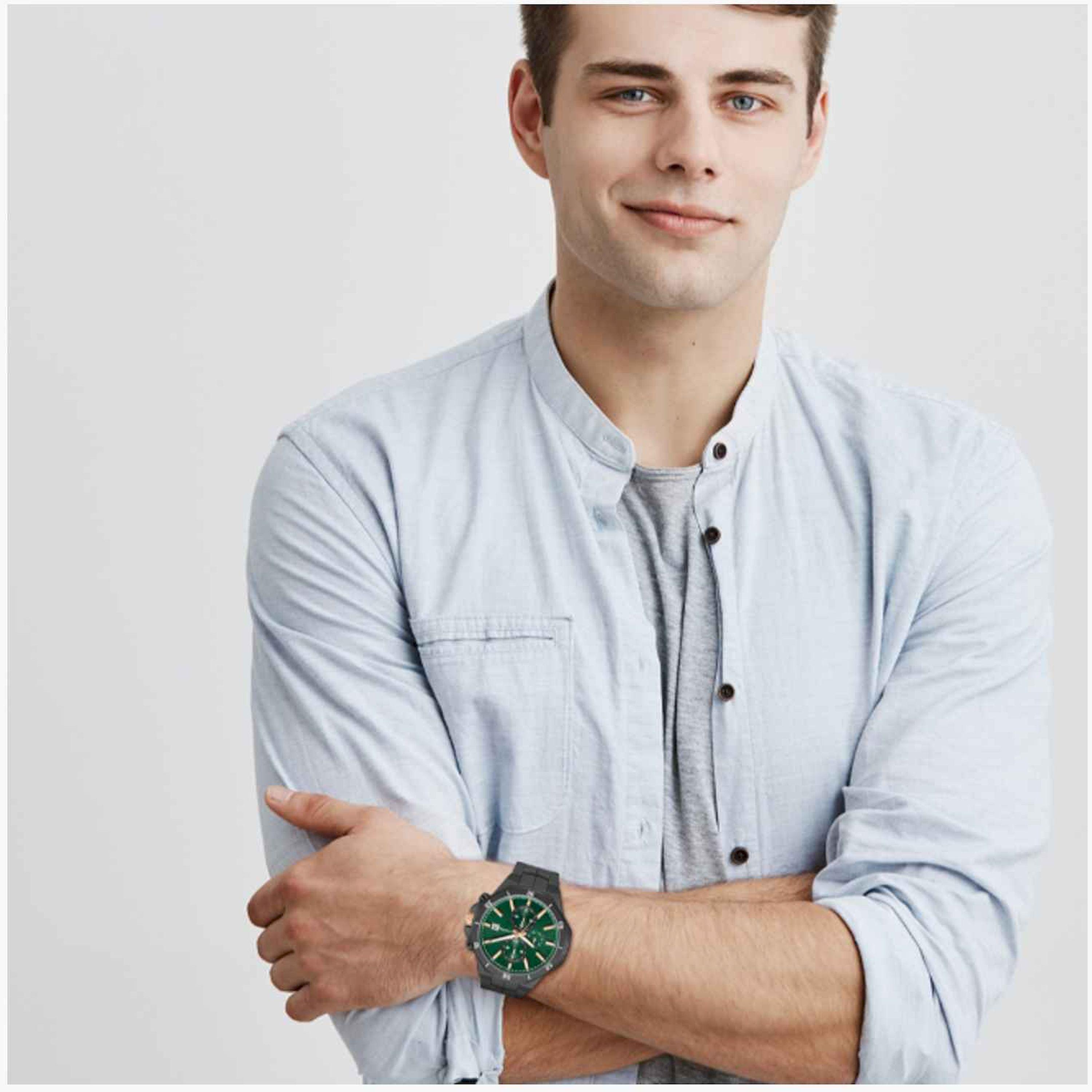 لي كوبر- ساعة رجالية كرونوغراف معدنية لون رمادي  43مم | LC08087.070-men-watchesandjewellery-watches-image-8