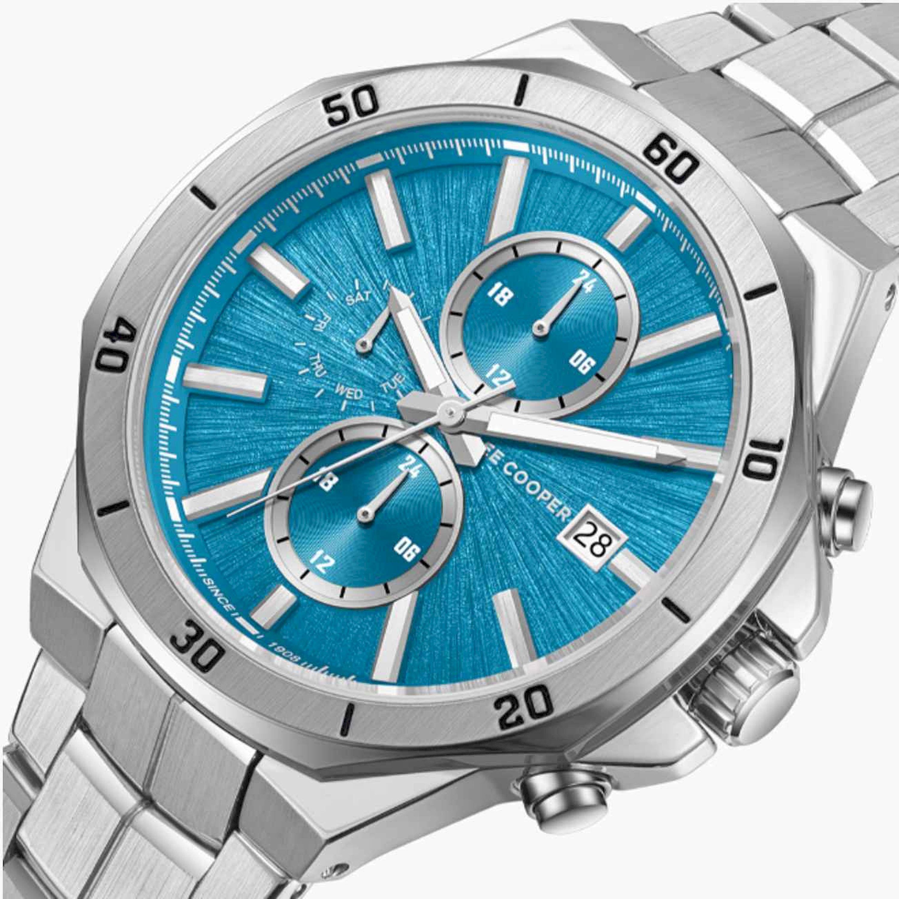Lee Cooper Men's 43MM Silver Chronograph Metal Strap Watch | LC08087.300-men-watchesandjewellery-watches-image-6