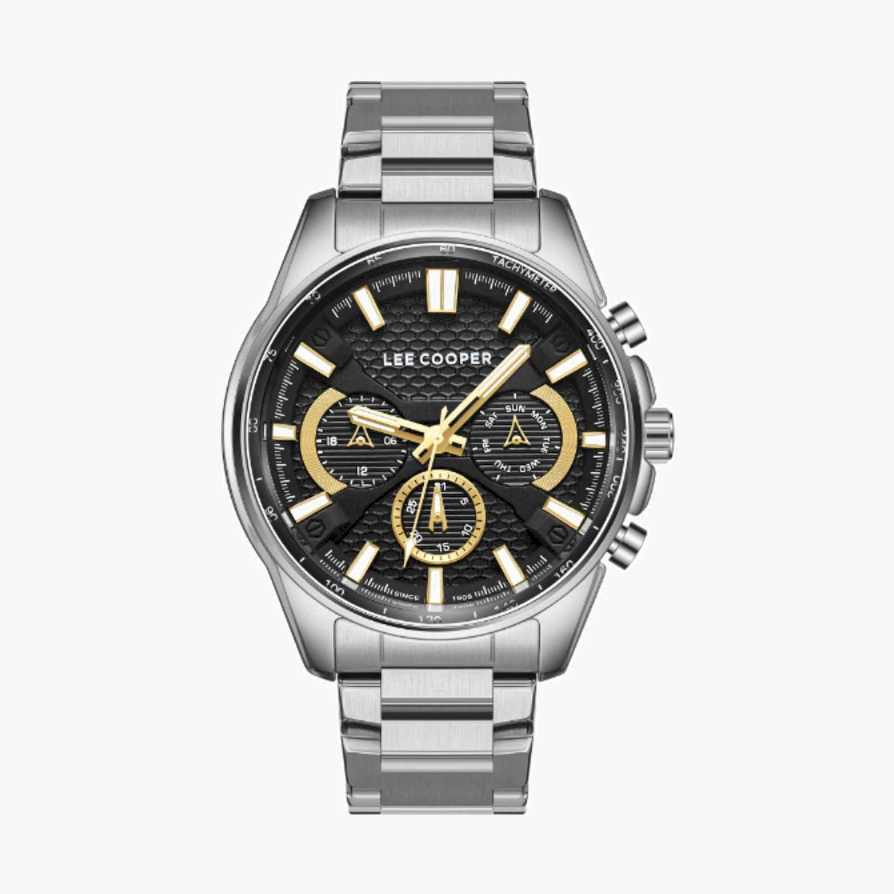 Lee Cooper Men's 47MM Silver Chronograph Metal Strap Watch | LC08090.380-men-watchesandjewellery-watches-image-1
