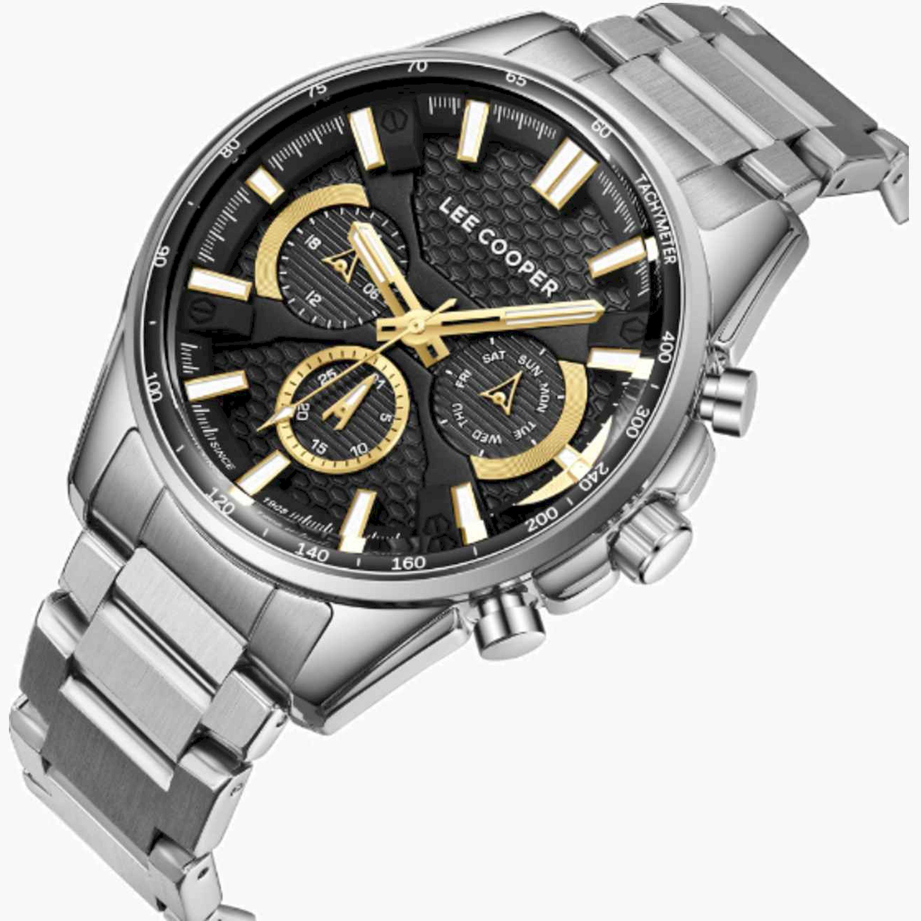 Lee Cooper Men's 47MM Silver Chronograph Metal Strap Watch | LC08090.380-men-watchesandjewellery-watches-image-4