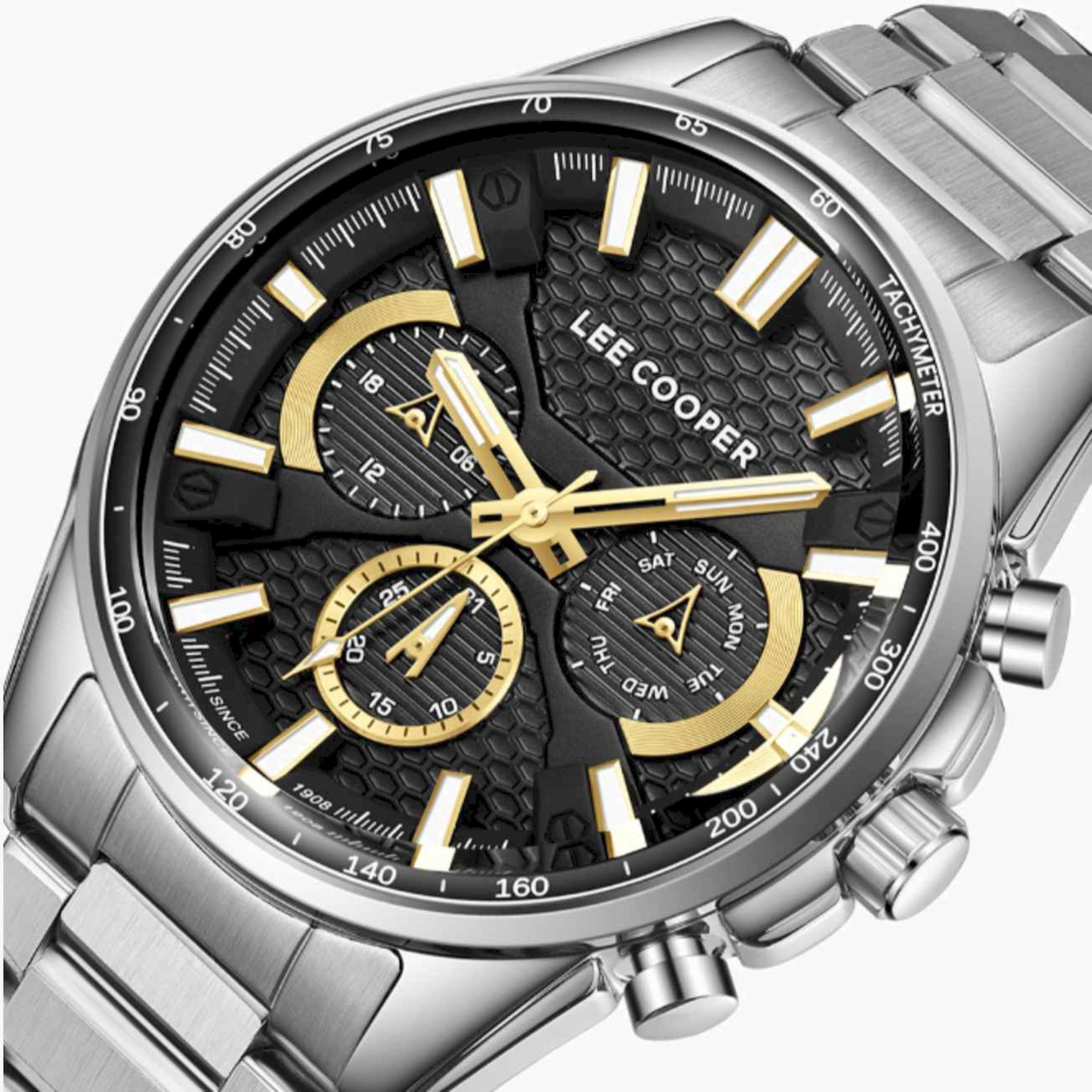 Lee Cooper Men's 47MM Silver Chronograph Metal Strap Watch | LC08090.380-men-watchesandjewellery-watches-image-6