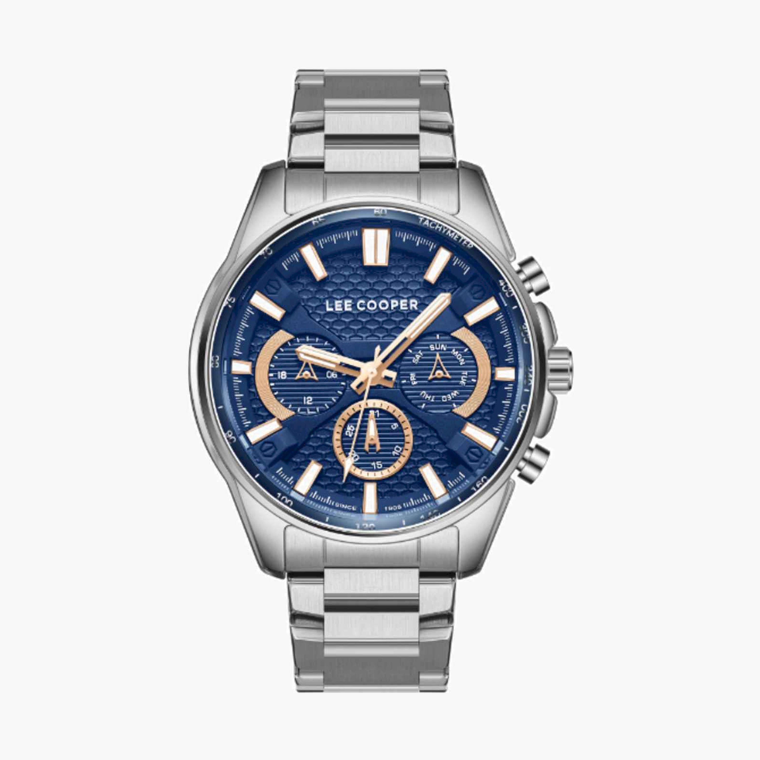 Lee Cooper Men's 47MM Silver Chronograph Metal Strap Watch | LC08090.390-men-watchesandjewellery-watches-image-1