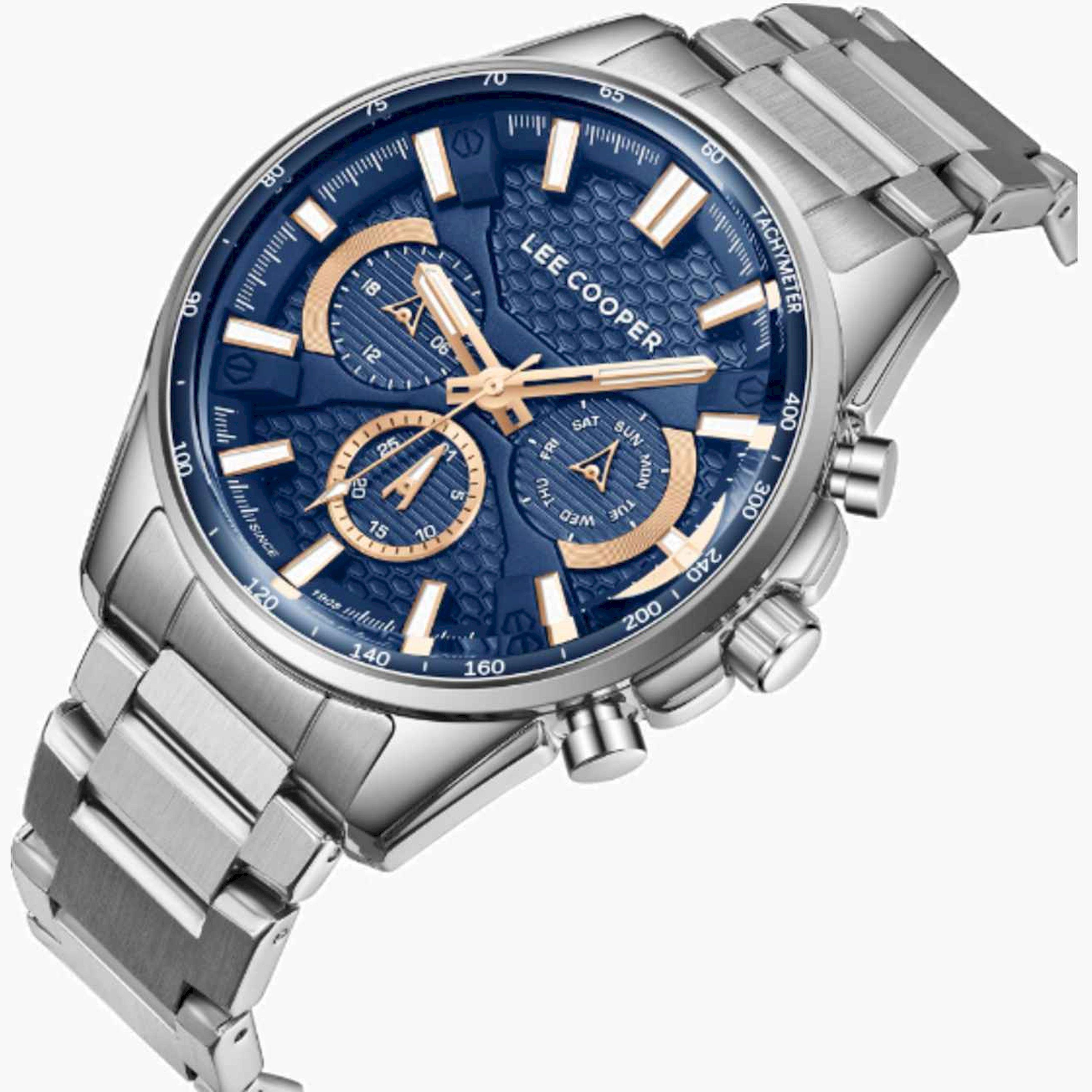 Lee Cooper Men's 47MM Silver Chronograph Metal Strap Watch | LC08090.390-men-watchesandjewellery-watches-image-4