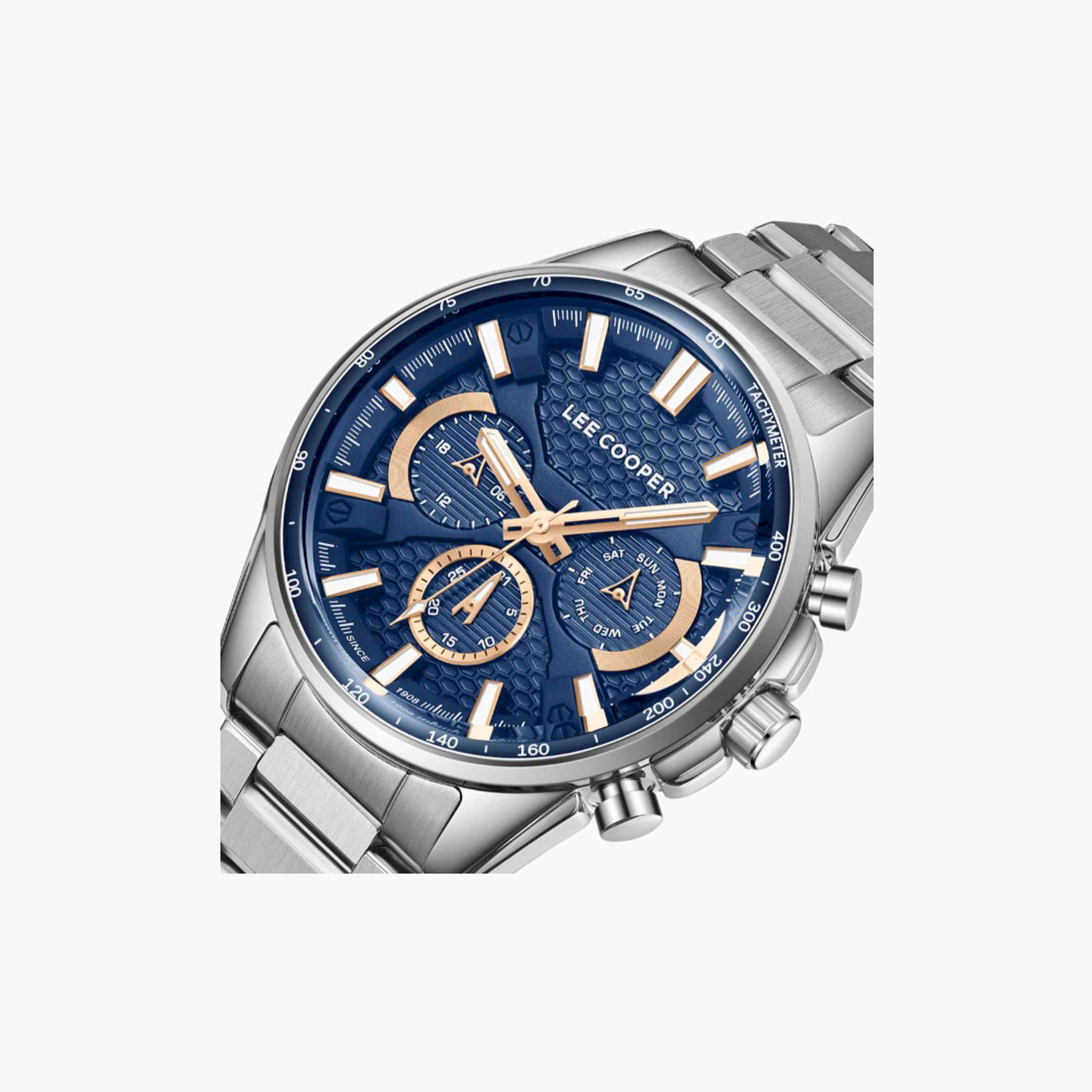 Lee Cooper Men's 47MM Silver Chronograph Metal Strap Watch | LC08090.390-men-watchesandjewellery-watches-image-6