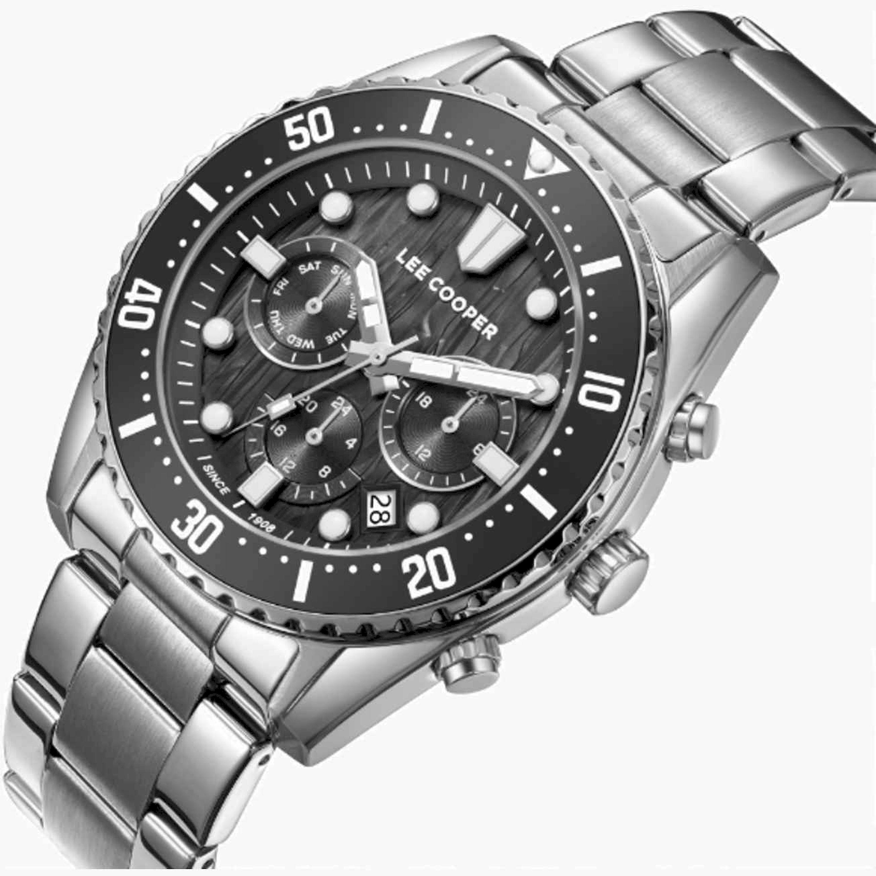 لي كوبر- ساعة رجالية كرونوغراف معدنية لون فضي  43مم | LC08101.350-men-watchesandjewellery-watches-image-2