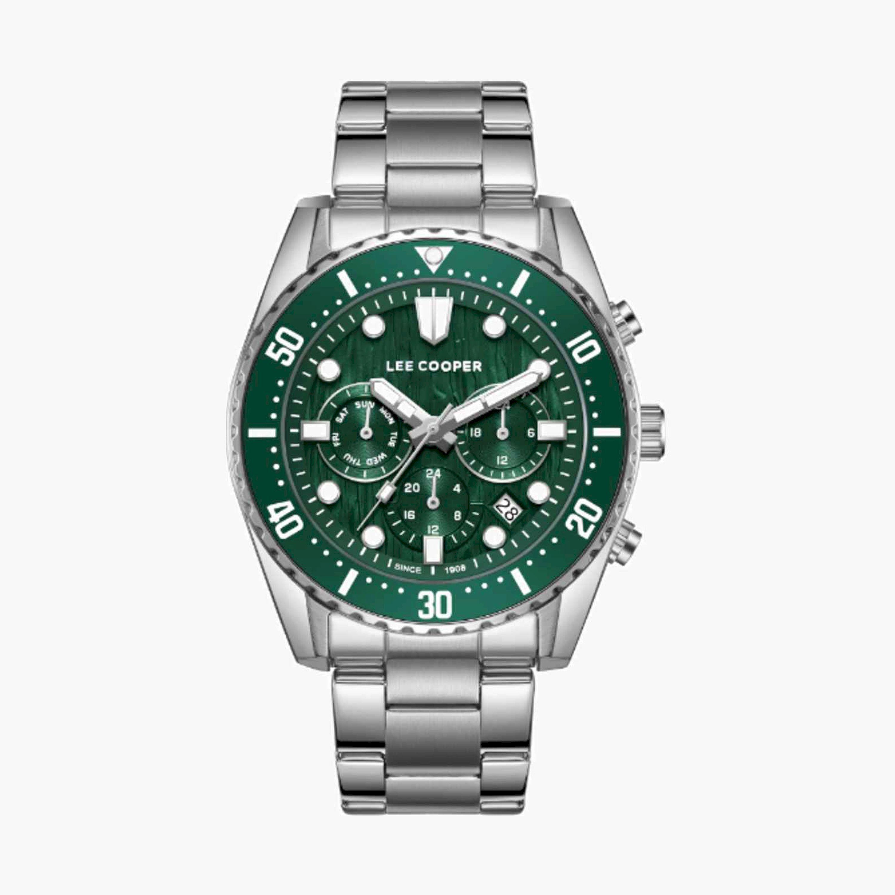 Lee Cooper Men's 43MM Silver Chronograph Metal Strap Watch | LC08101.370-men-watchesandjewellery-watches-image-1