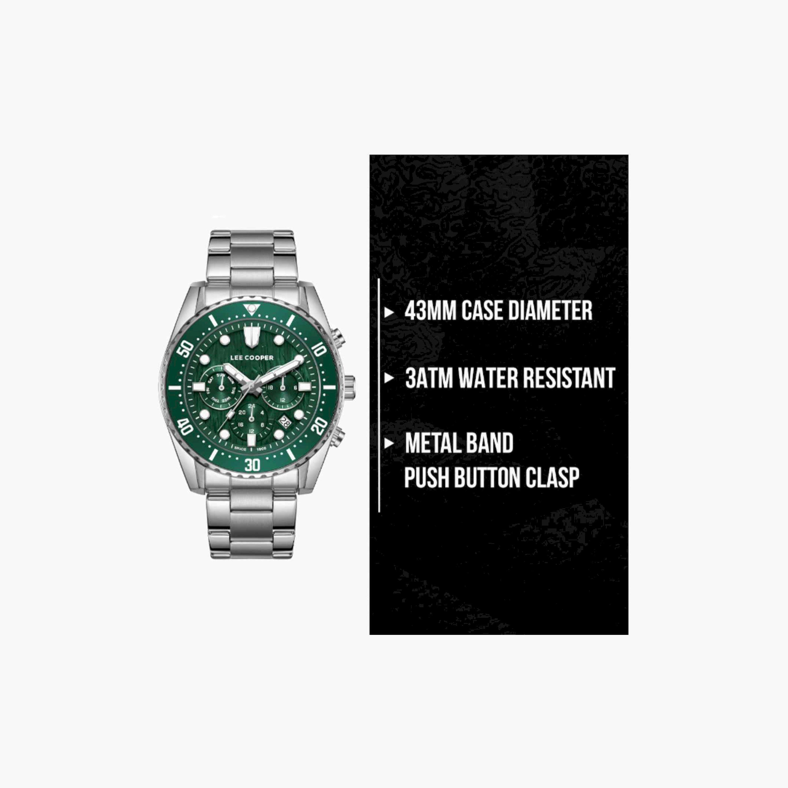 Lee Cooper Men's 43MM Silver Chronograph Metal Strap Watch | LC08101.370-men-watchesandjewellery-watches-image-10