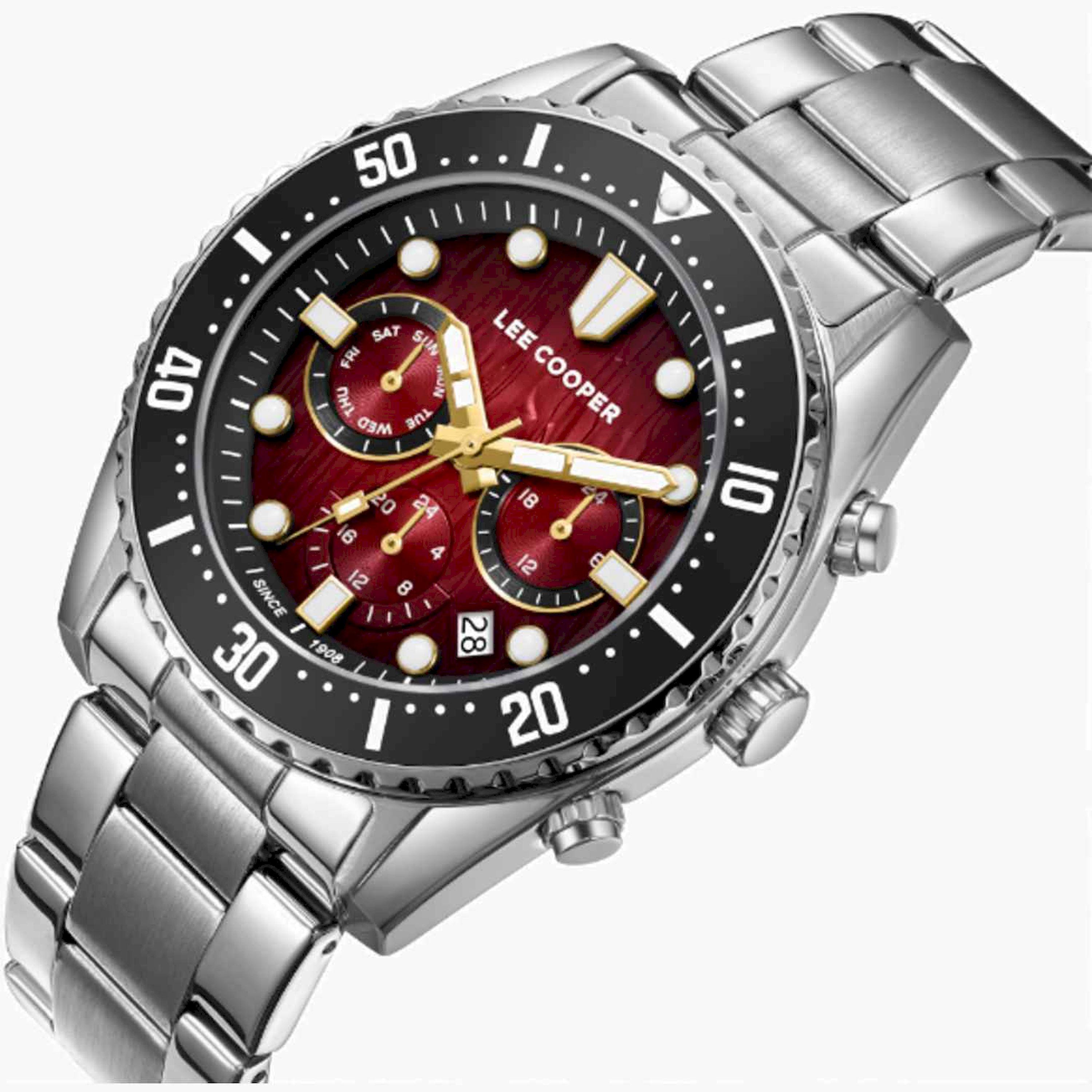 لي كوبر- ساعة رجالية كرونوغراف معدنية لون فضي  43مم | LC08101.380-men-watchesandjewellery-watches-image-2