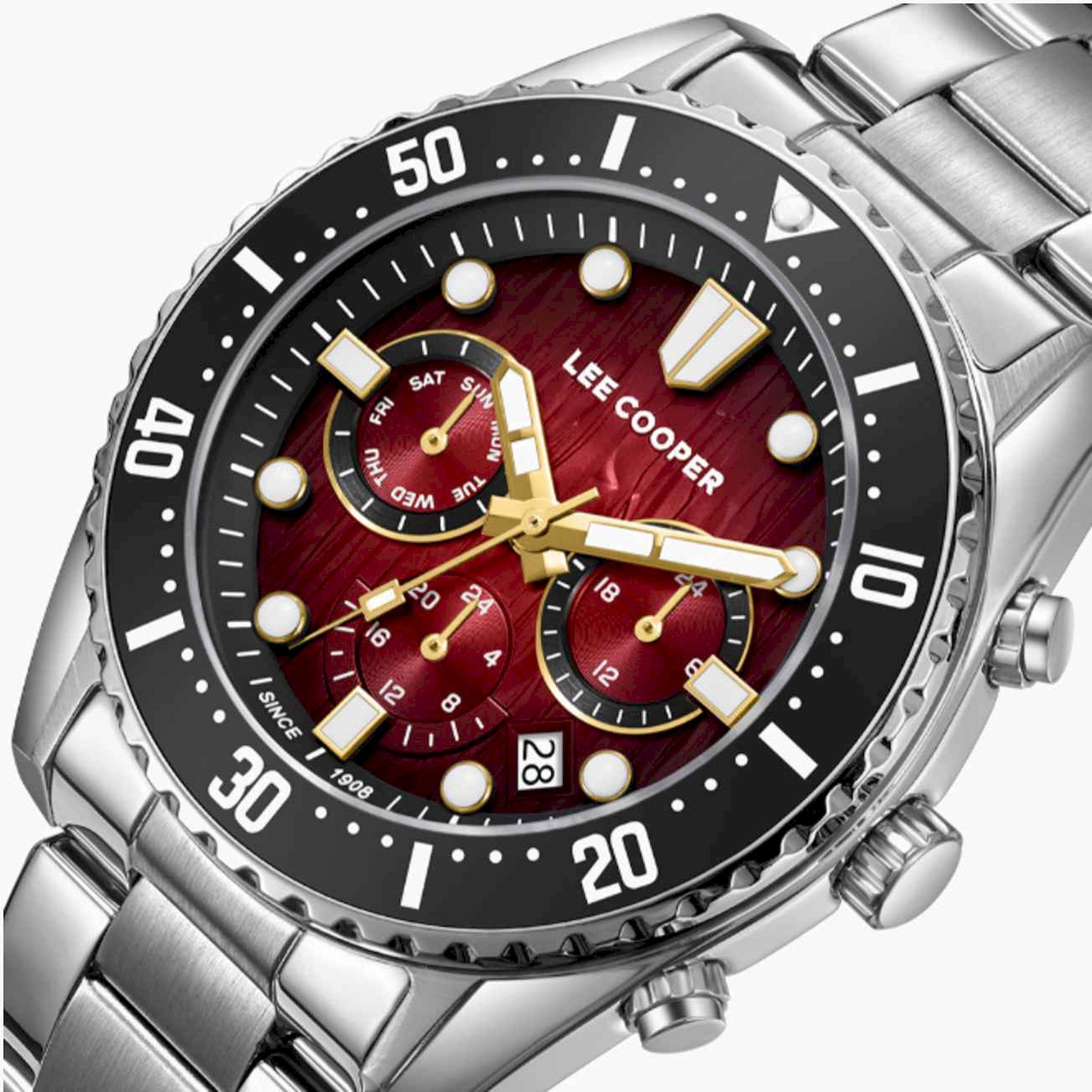 لي كوبر- ساعة رجالية كرونوغراف معدنية لون فضي  43مم | LC08101.380-men-watchesandjewellery-watches-image-6