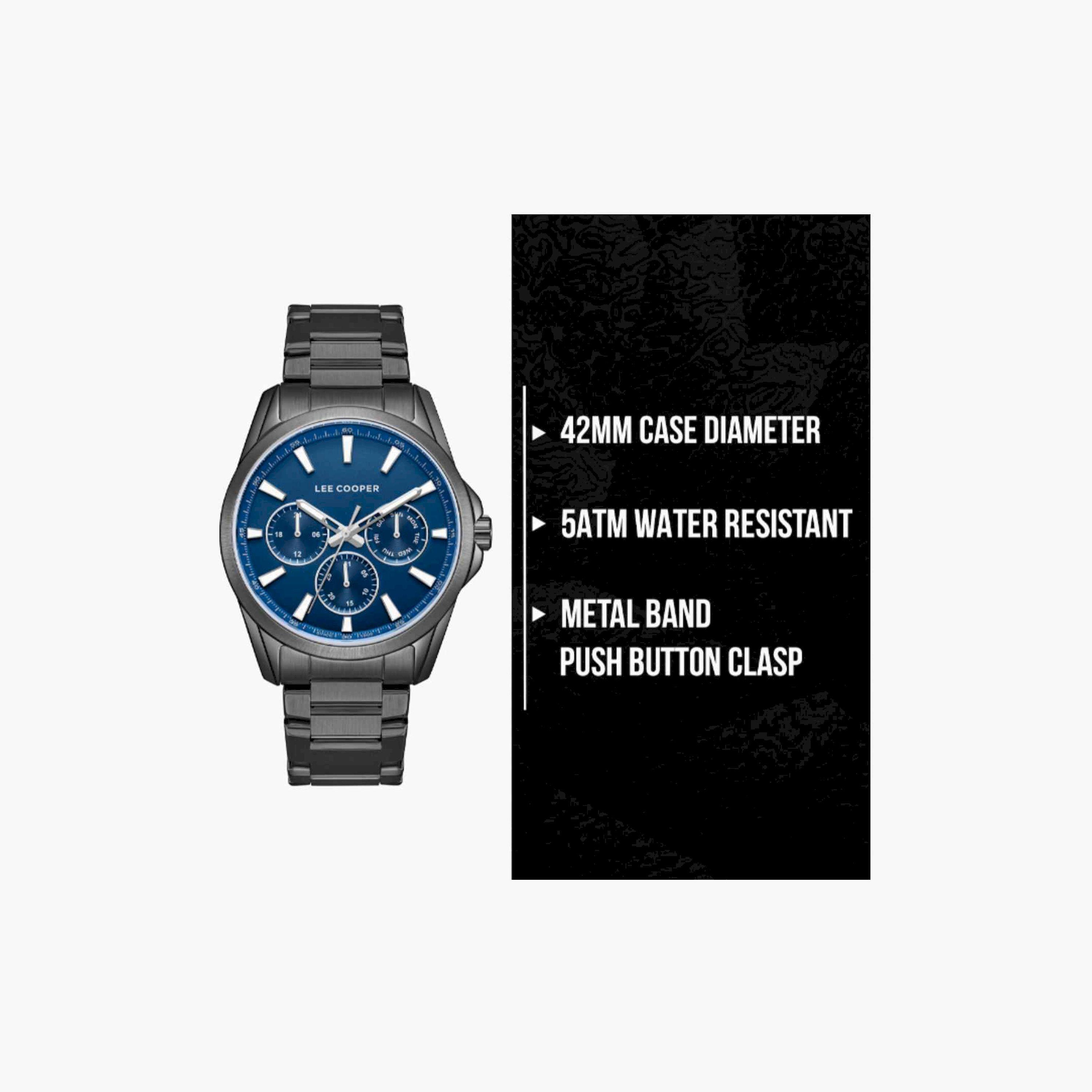 Lee Cooper Men's 42MM Grey Chronograph Metal Strap Watch | LC08105.090-men-watchesandjewellery-watches-image-10