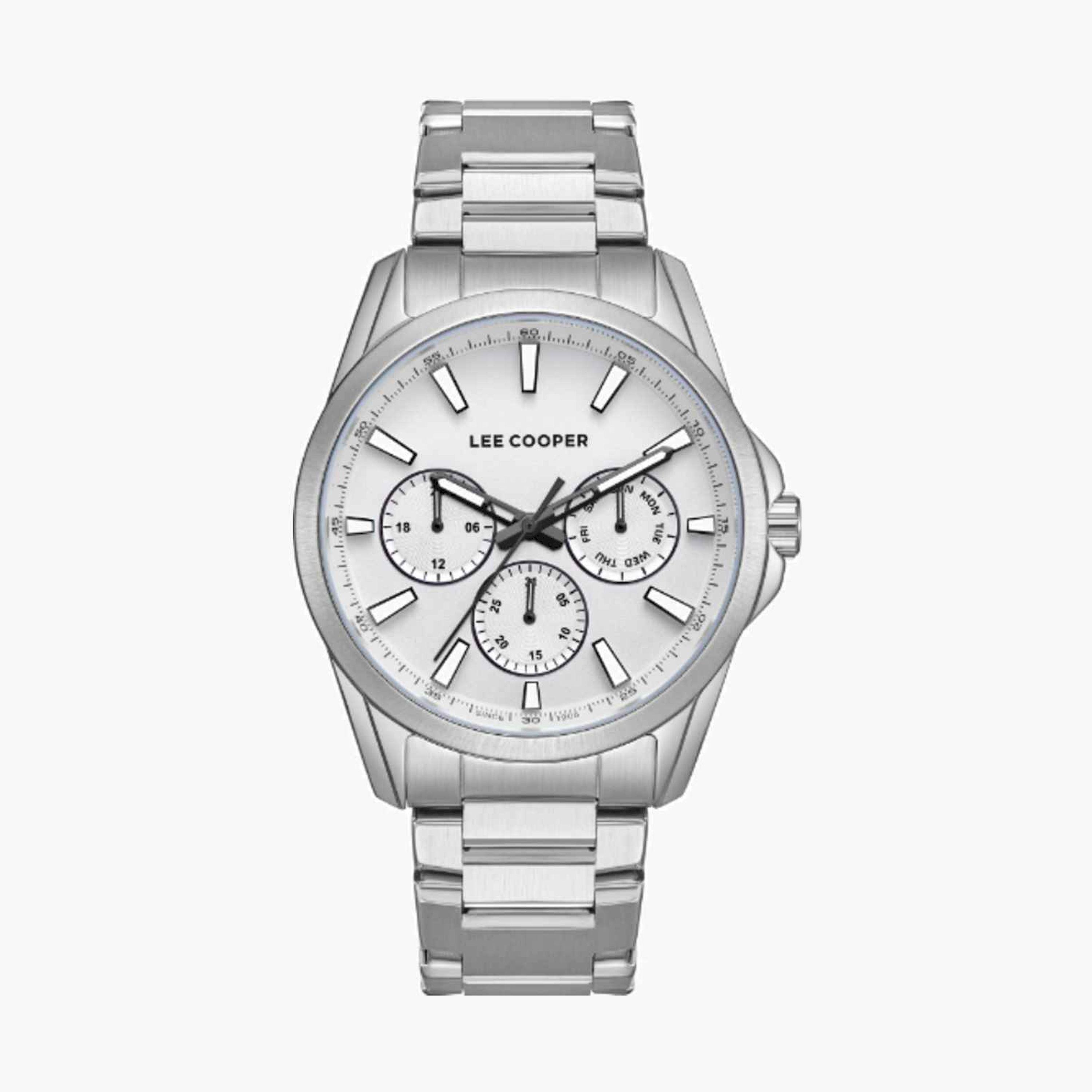 لي كوبر- ساعة رجالية كرونوغراف معدنية لون فضي  42مم | LC08105.330-men-watchesandjewellery-watches-image-1