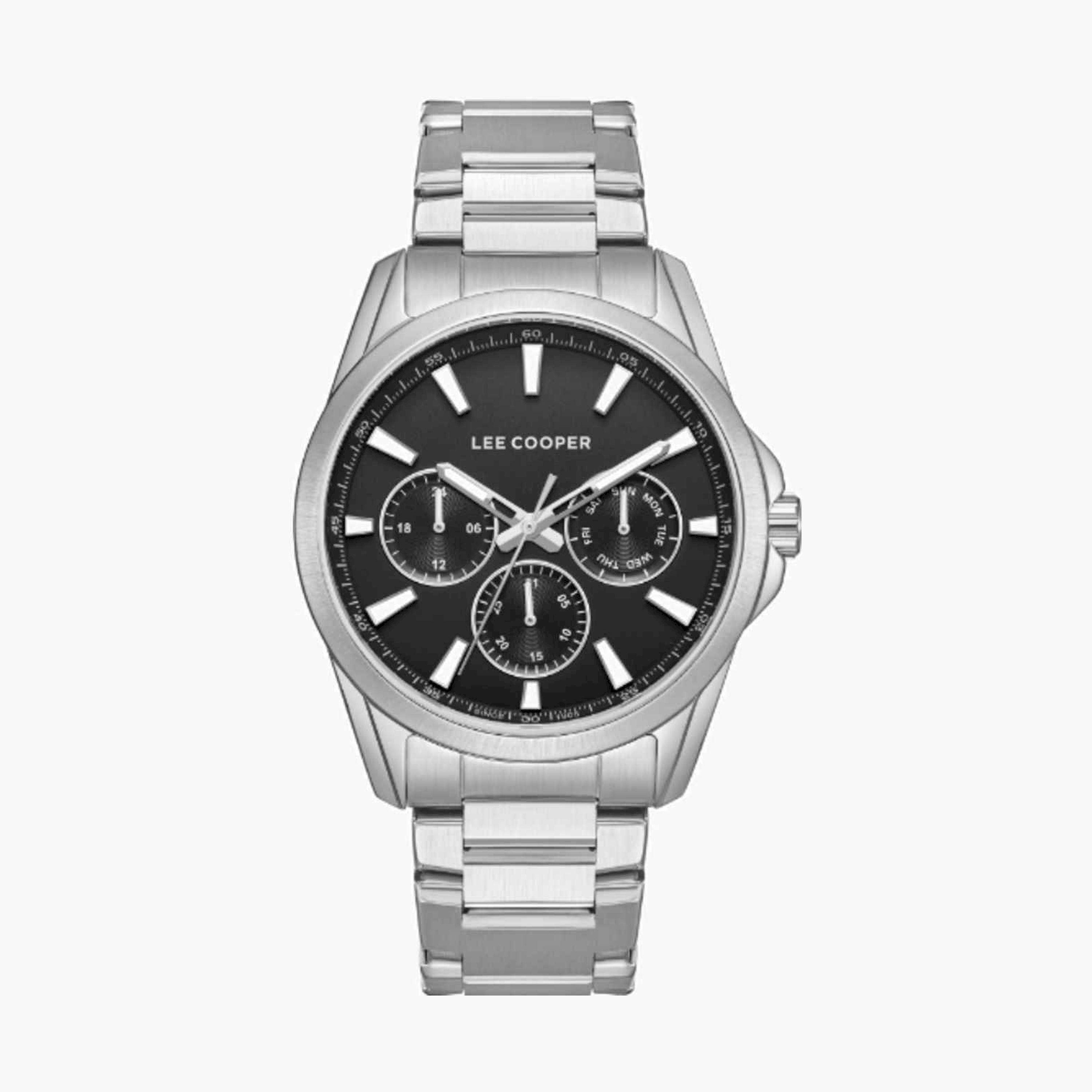 Lee Cooper Men's 42MM Silver Chronograph Metal Strap Watch | LC08105.350-men-watchesandjewellery-watches-image-1