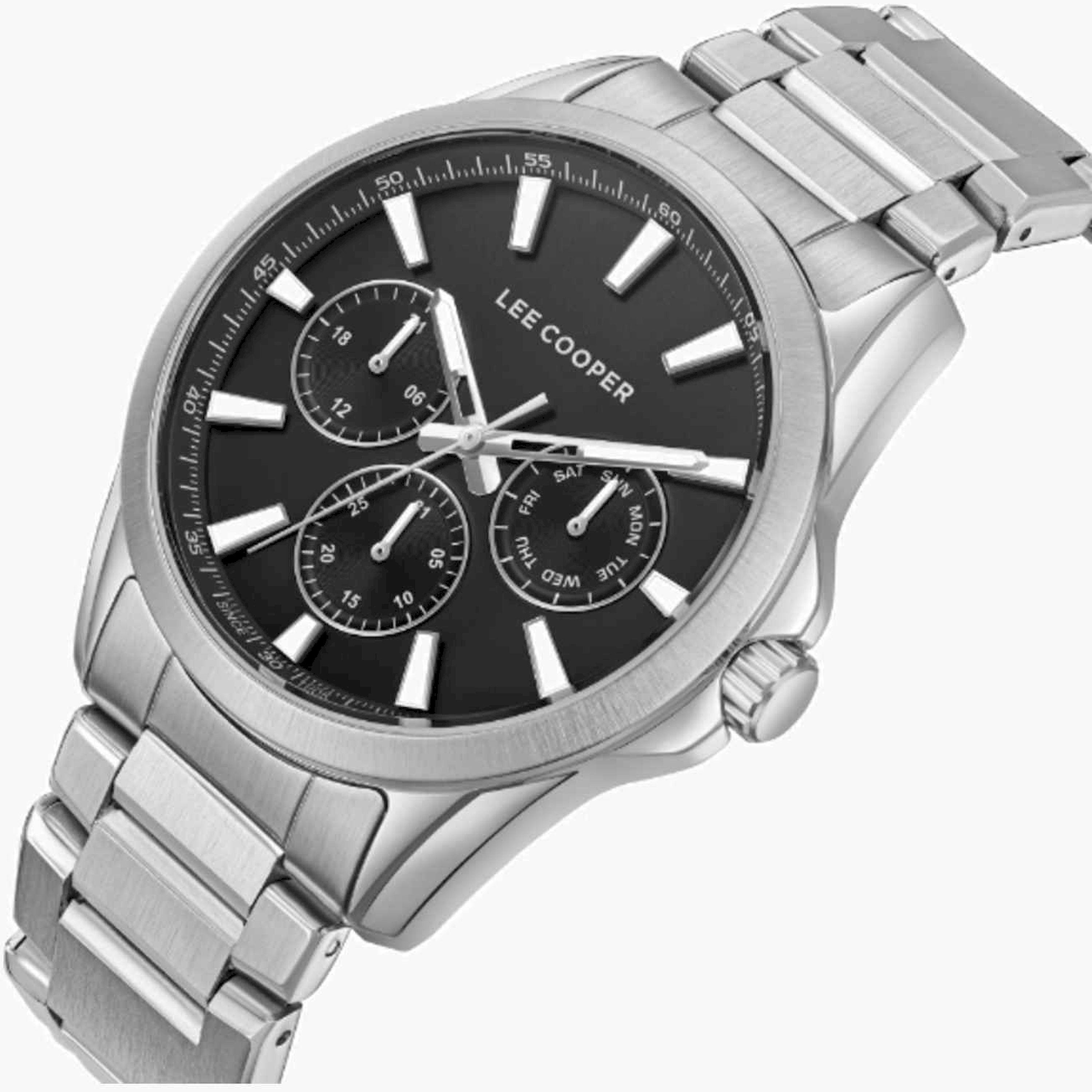 Lee Cooper Men's 42MM Silver Chronograph Metal Strap Watch | LC08105.350-men-watchesandjewellery-watches-image-2