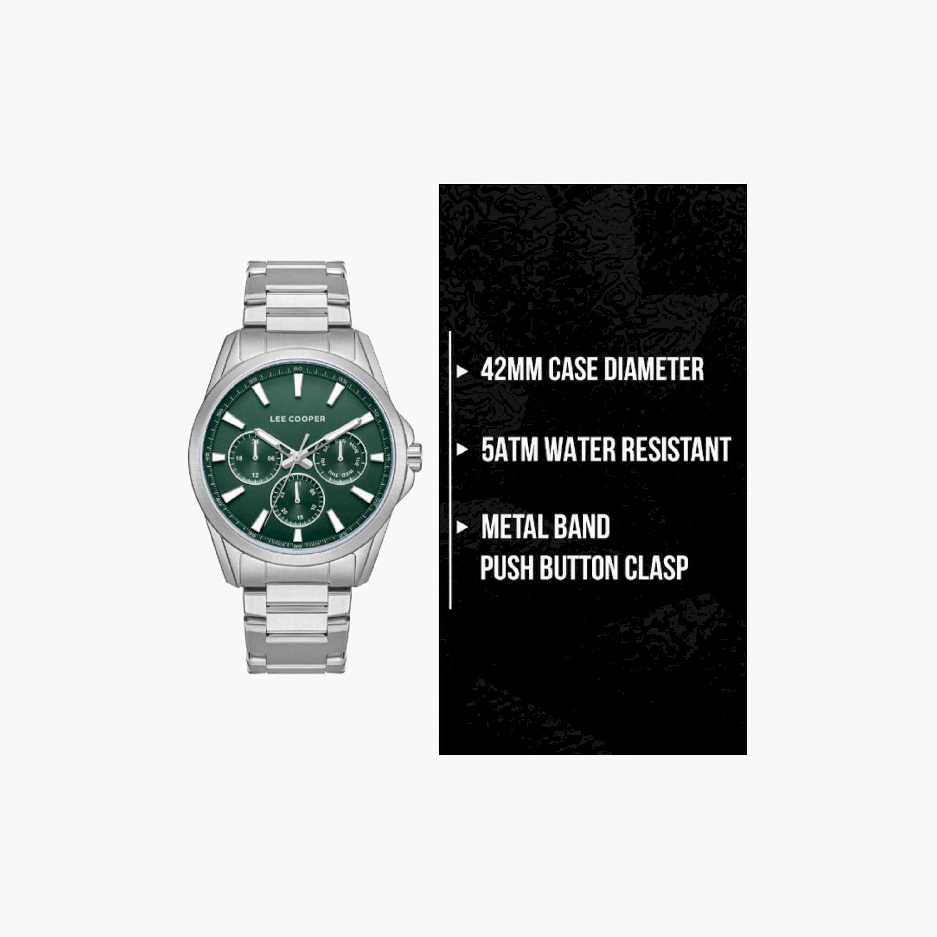 لي كوبر- ساعة رجالية كرونوغراف معدنية لون فضي  42مم | LC08105.370-men-watchesandjewellery-watches-image-10