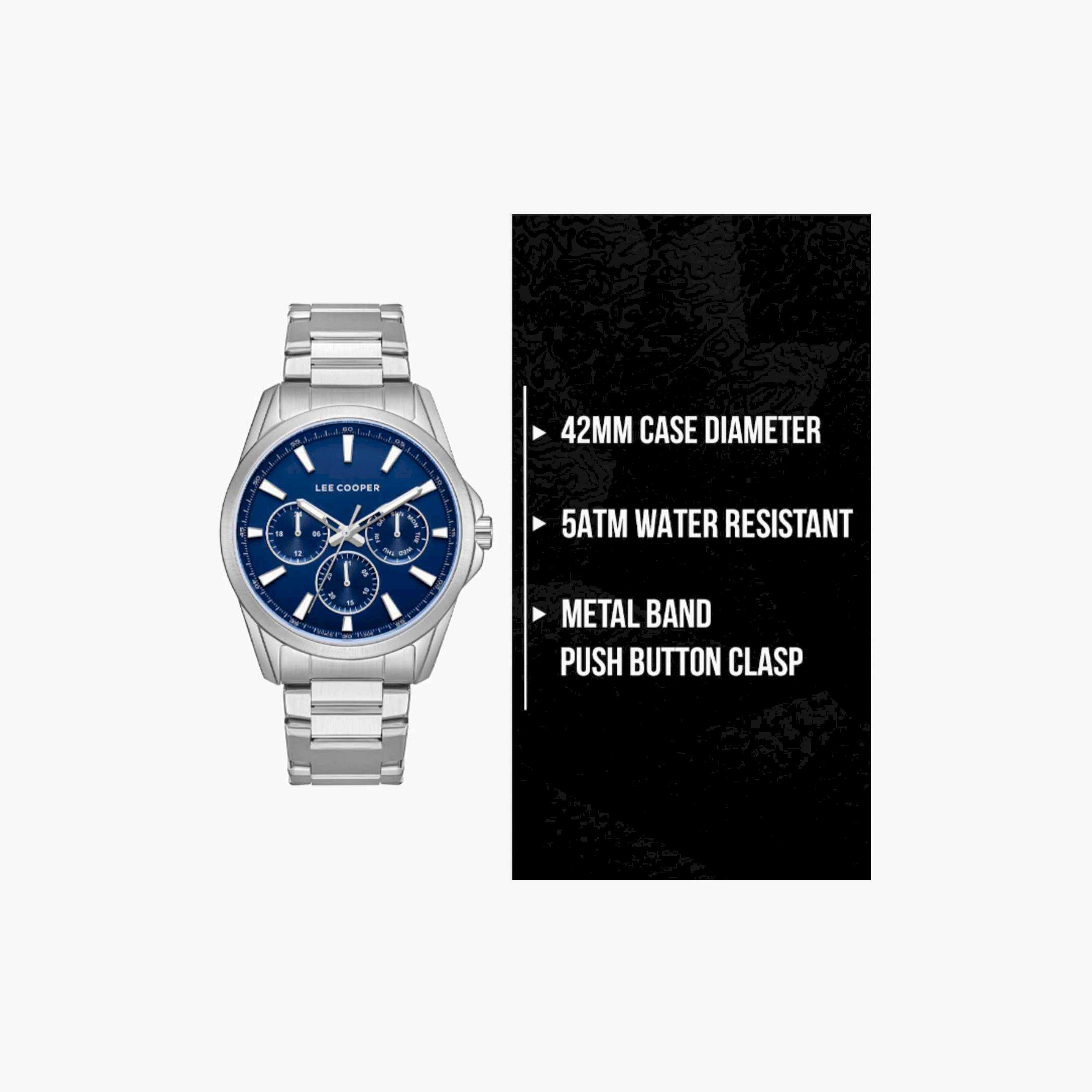 لي كوبر- ساعة رجالية كرونوغراف معدنية لون فضي  42مم | LC08105.390-men-watchesandjewellery-watches-image-10
