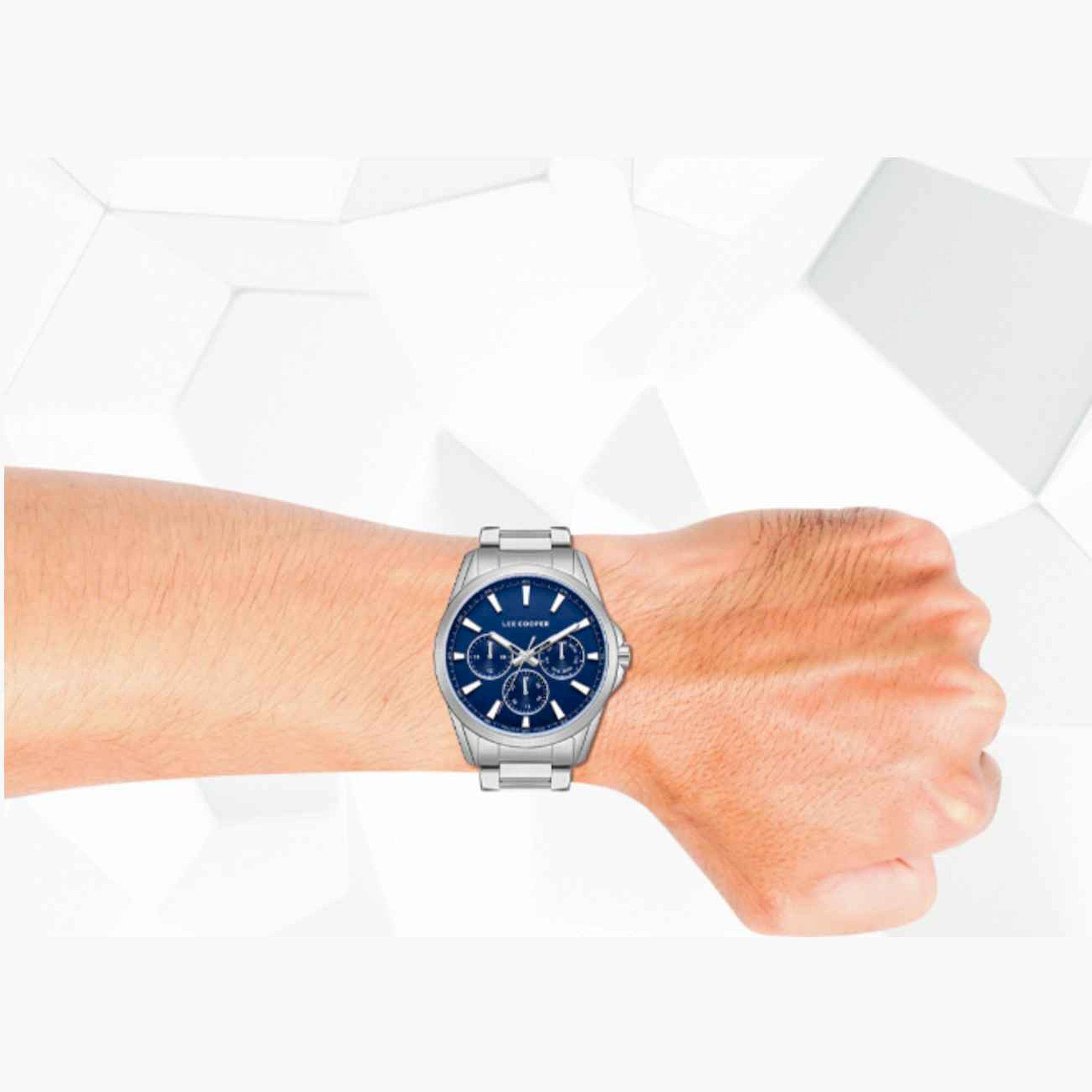 لي كوبر- ساعة رجالية كرونوغراف معدنية لون فضي  42مم | LC08105.390-men-watchesandjewellery-watches-image-9
