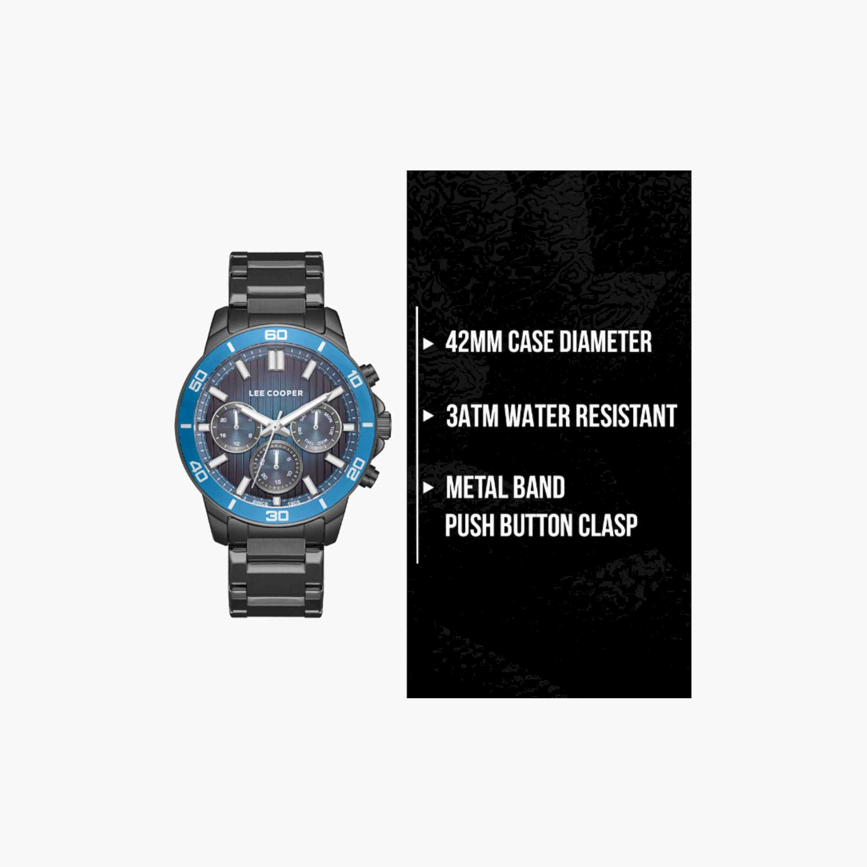 لي كوبر- ساعة رجالية كرونوغراف معدنية لون رمادي  42مم | LC08106.090-men-watchesandjewellery-watches-image-10