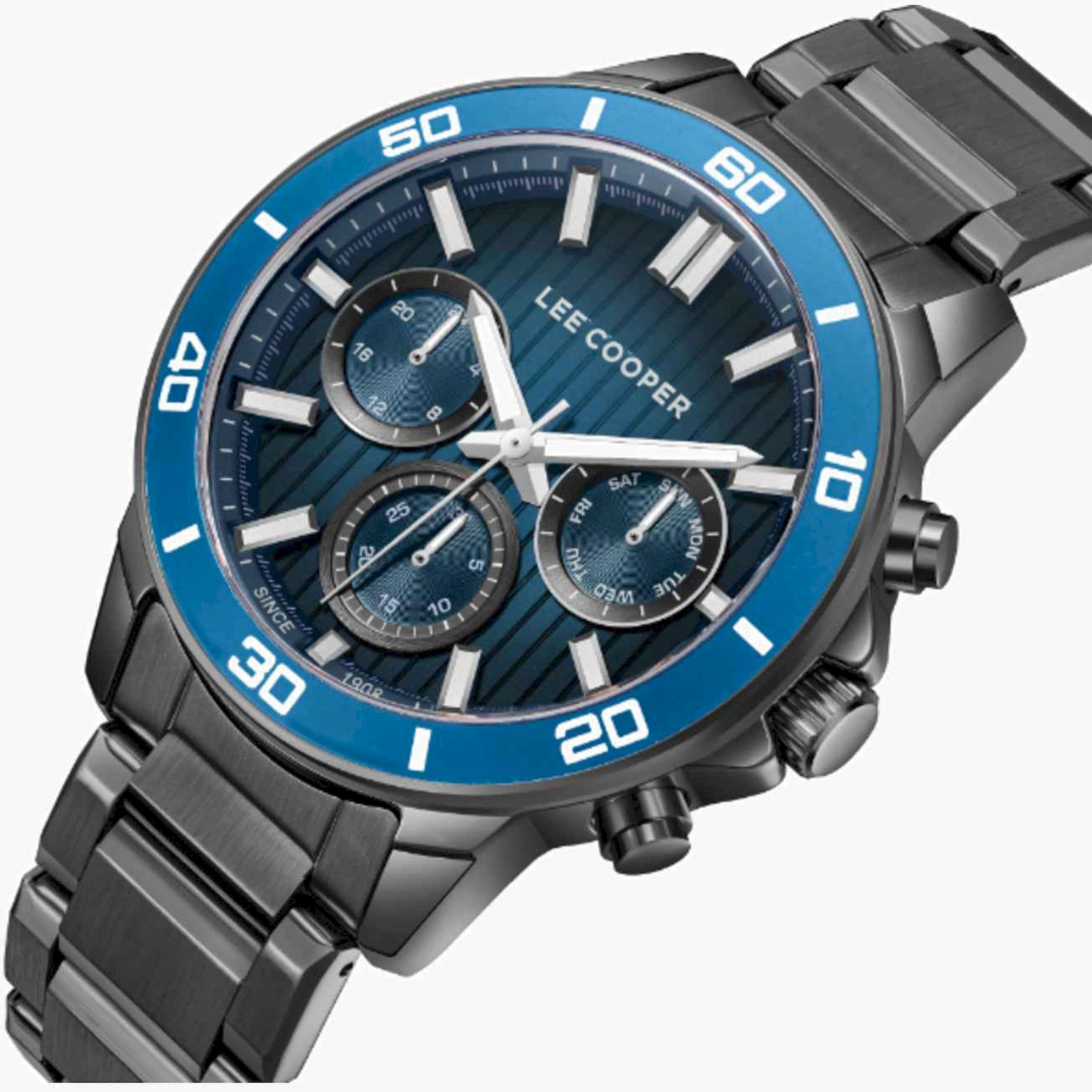 لي كوبر- ساعة رجالية كرونوغراف معدنية لون رمادي  42مم | LC08106.090-men-watchesandjewellery-watches-image-2