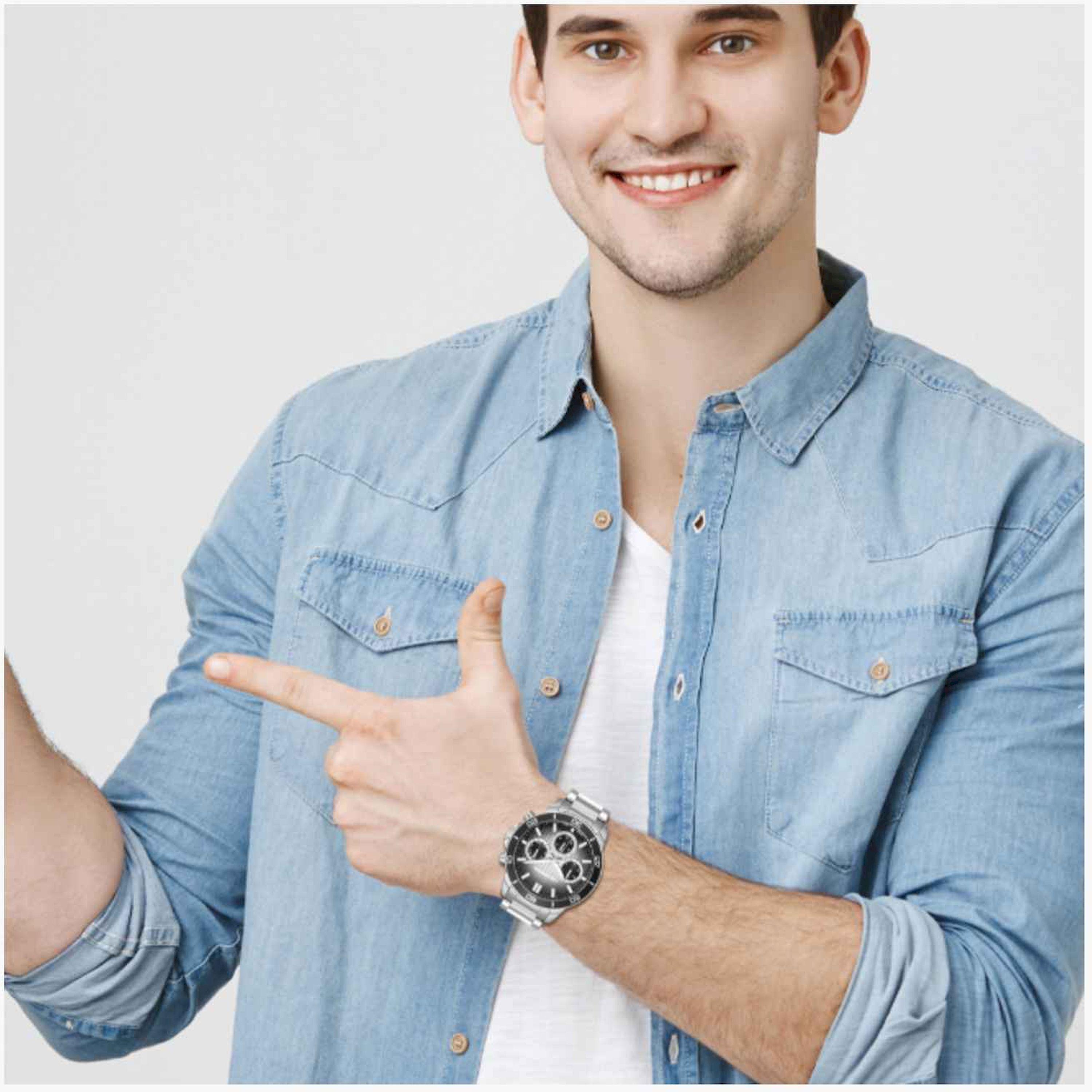Lee Cooper Men's 42MM Silver Chronograph Metal Strap Watch | LC08106.350-men-watchesandjewellery-watches-image-8
