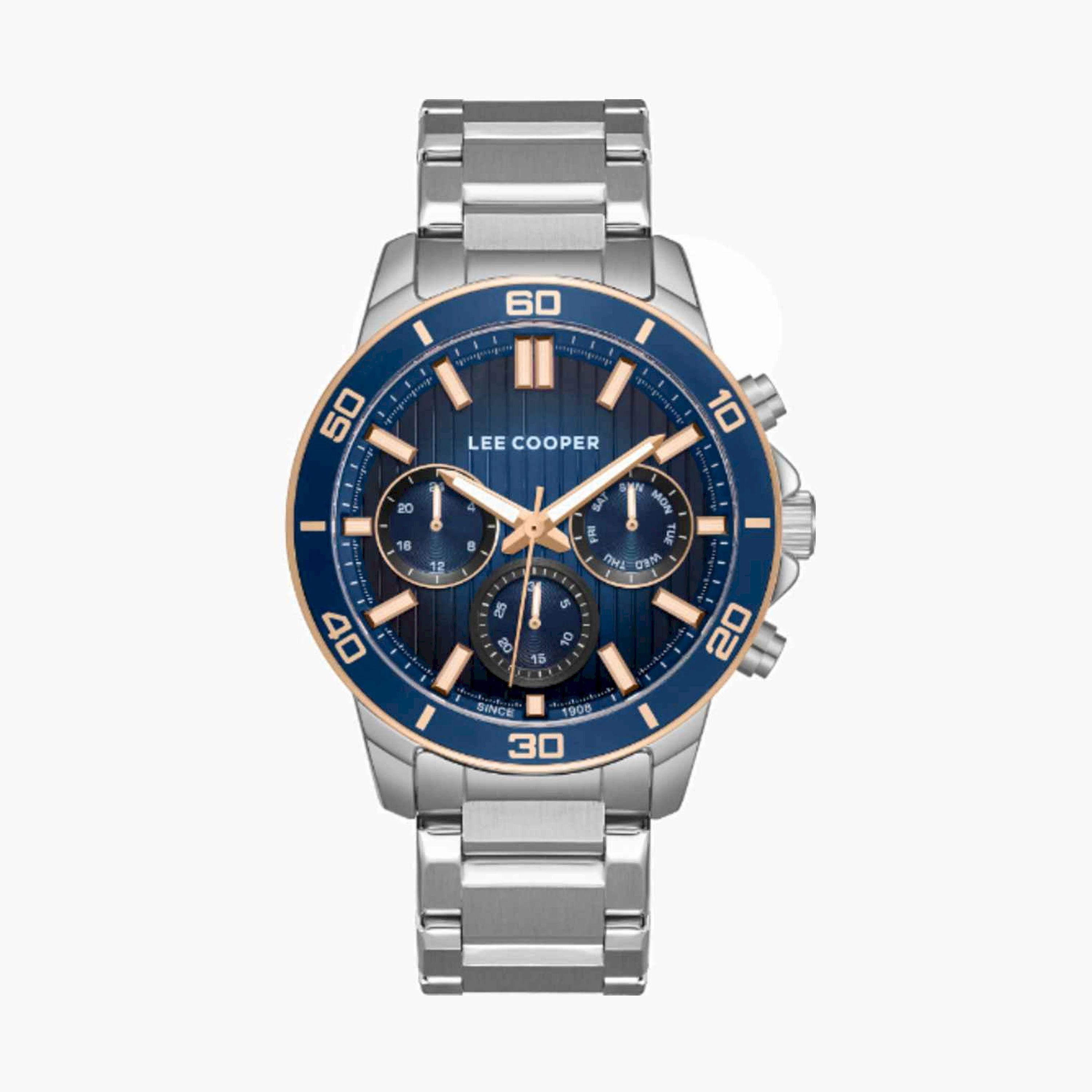 لي كوبر- ساعة رجالية كرونوغراف معدنية لون فضي  42مم | LC08106.390-men-watchesandjewellery-watches-image-1