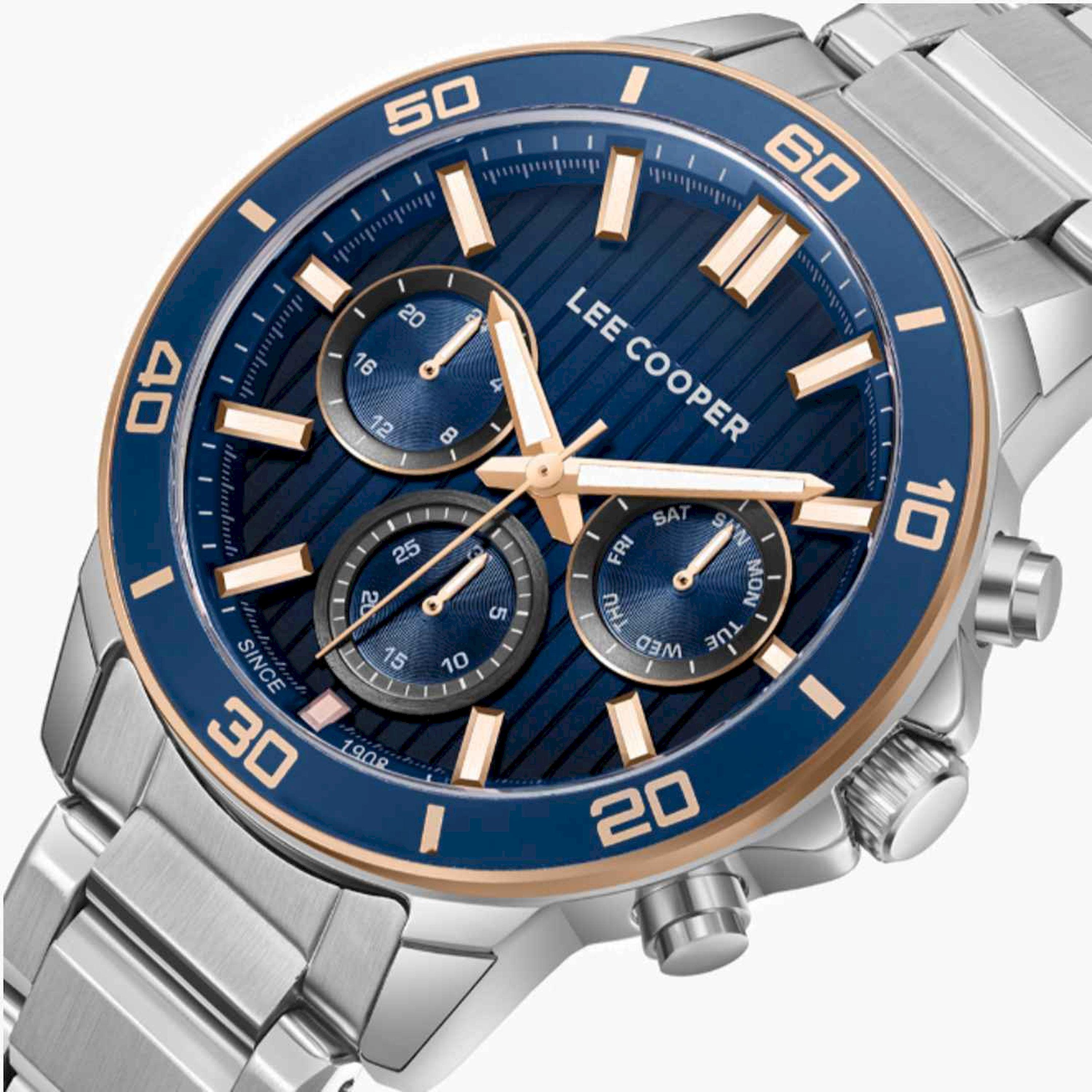 لي كوبر- ساعة رجالية كرونوغراف معدنية لون فضي  42مم | LC08106.390-men-watchesandjewellery-watches-image-6