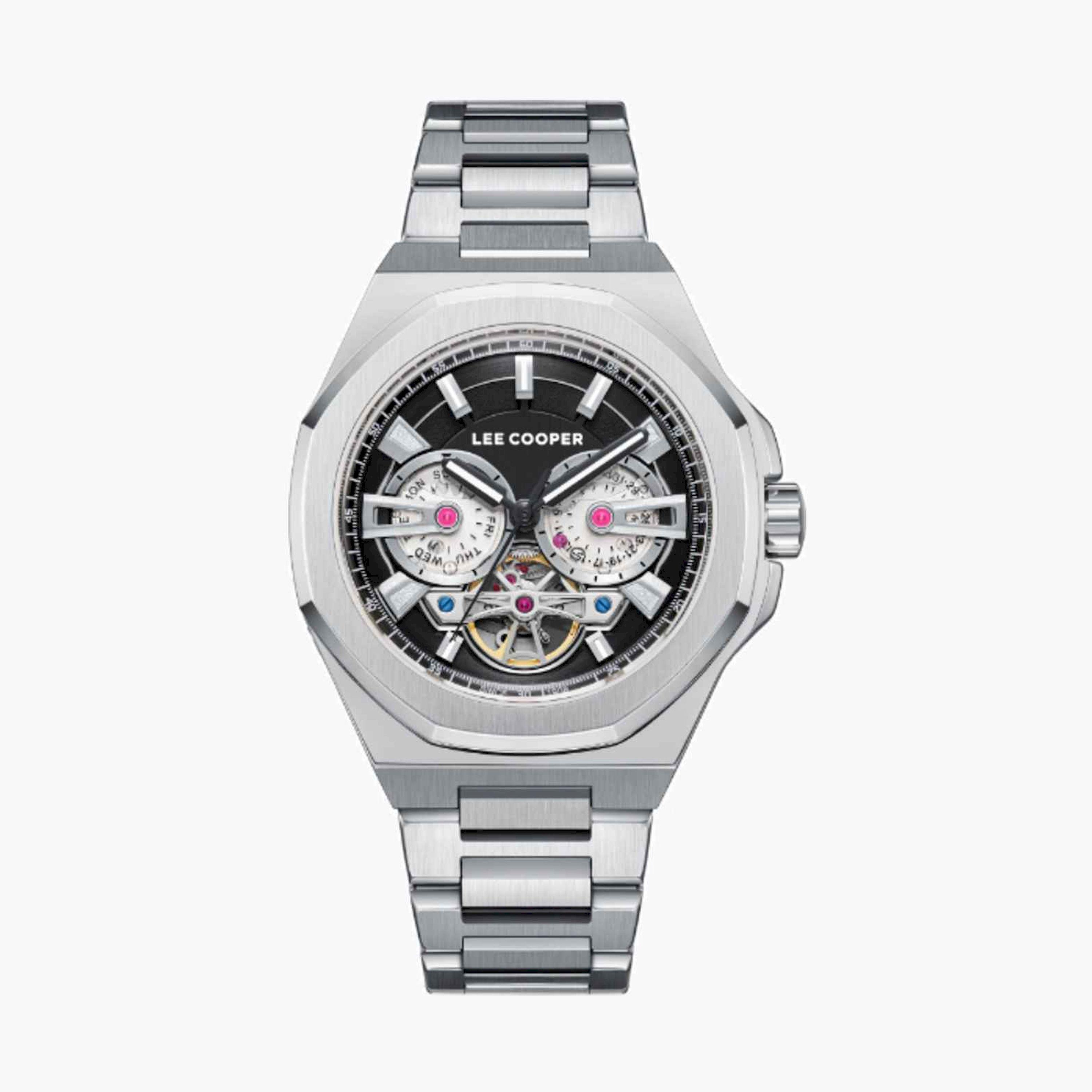 لي كوبر- ساعة رجالية كرونوغراف معدنية لون فضي  43مم | LC08124.350-men-watchesandjewellery-watches-image-1