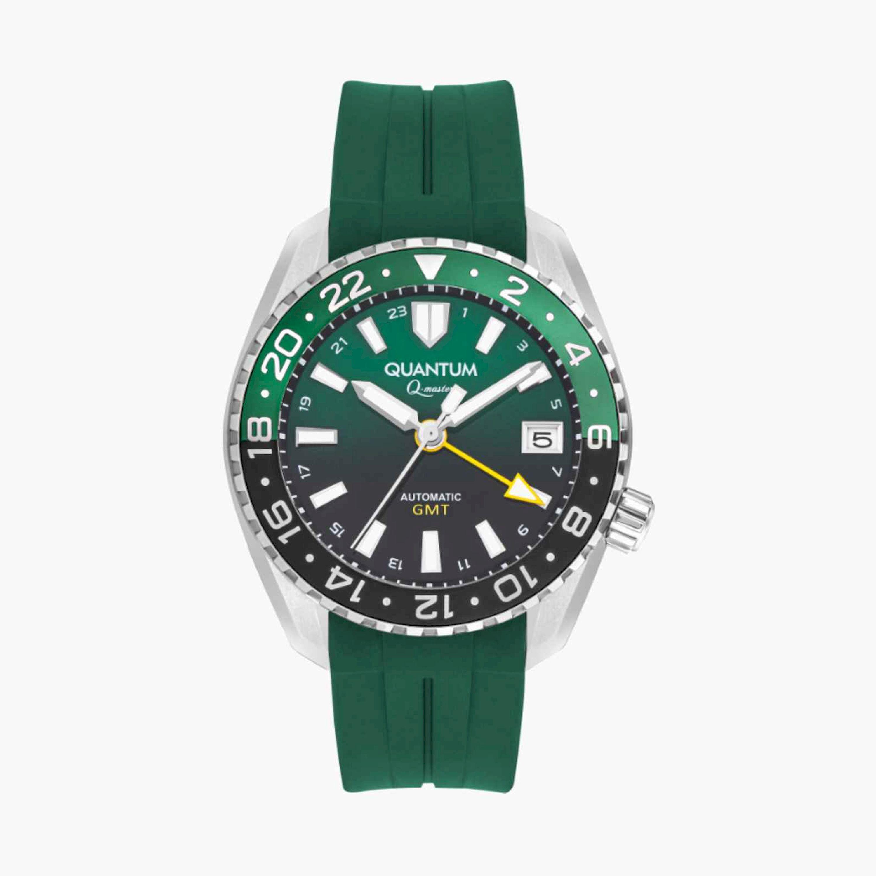 Quantum Men's 42MM Green Automatic Silicone Strap Watch | QMG1105.375-men-watchesandjewellery-watches-image-1