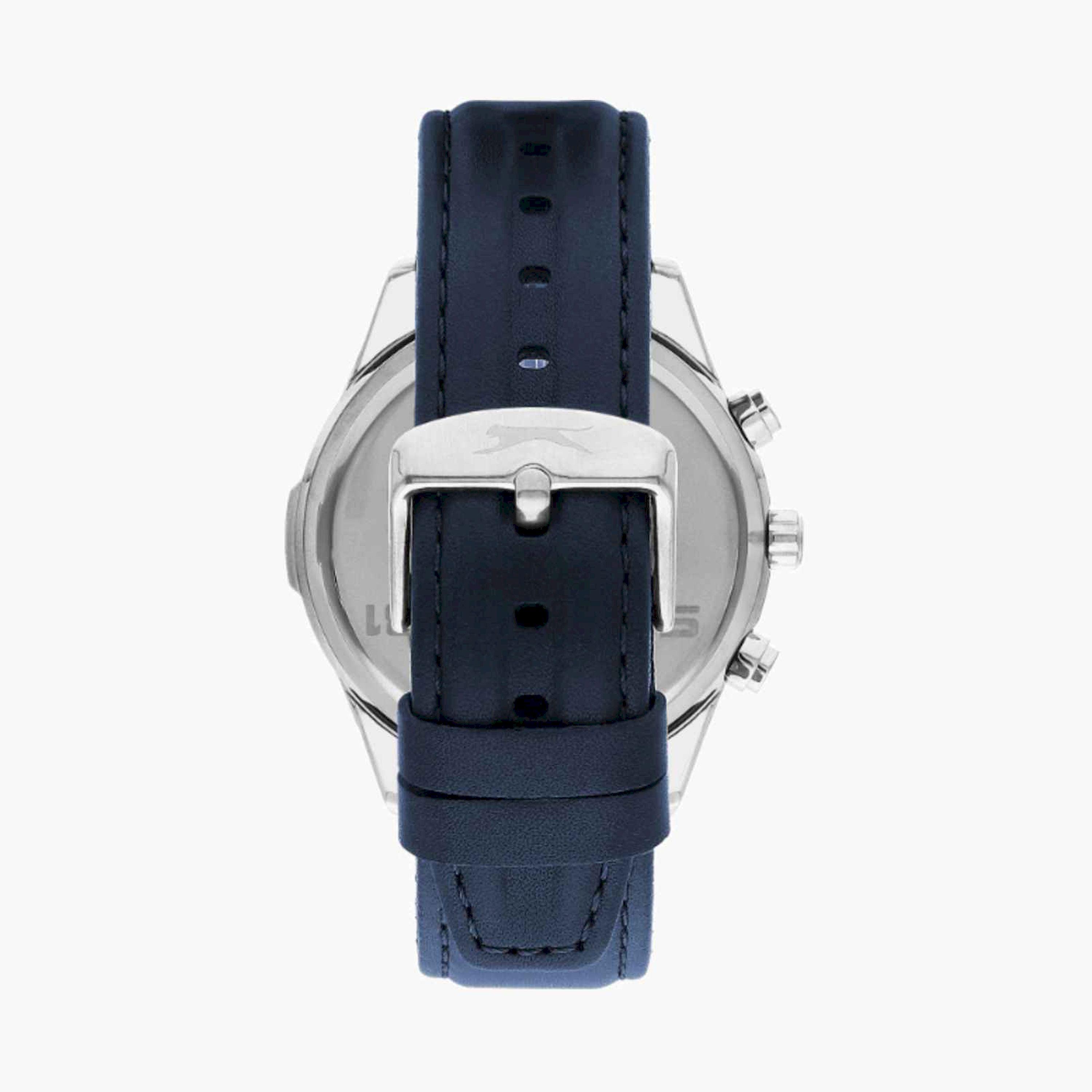 Slazenger Men's 46MM Blue Analog Leather Strap Watch | SL.9.2237.2.02-men-watchesandjewellery-watches-image-3