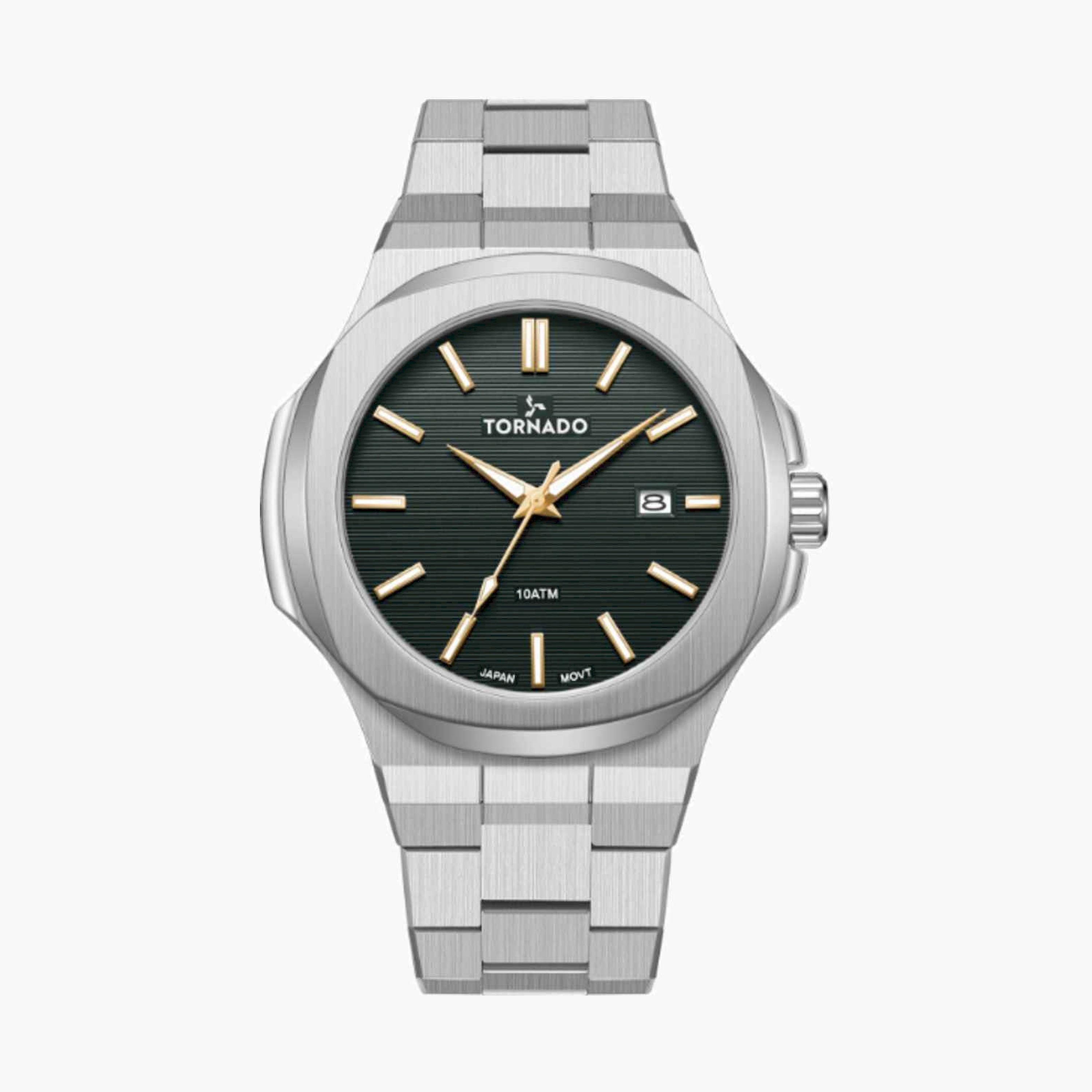 تورنيدو- ساعة رجالية تناظرية ستانلس ستيل لون فضي  43مم | T21001-SBSHG-men-watchesandjewellery-watches-image-1