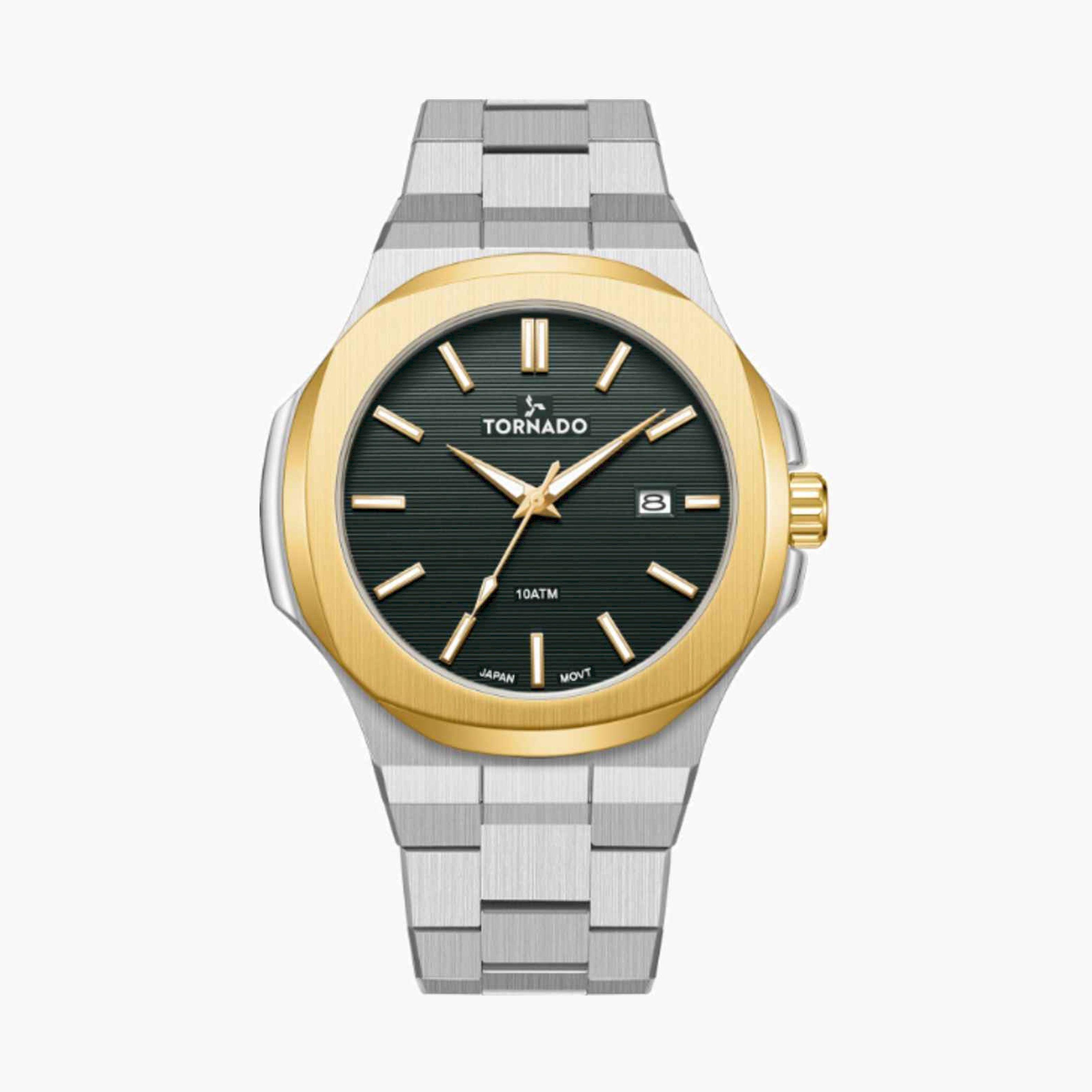Tornado Men's 43MM Silver Analog Stainless Steel Strap Watch | T21001-TBSHG-men-watchesandjewellery-watches-image-1